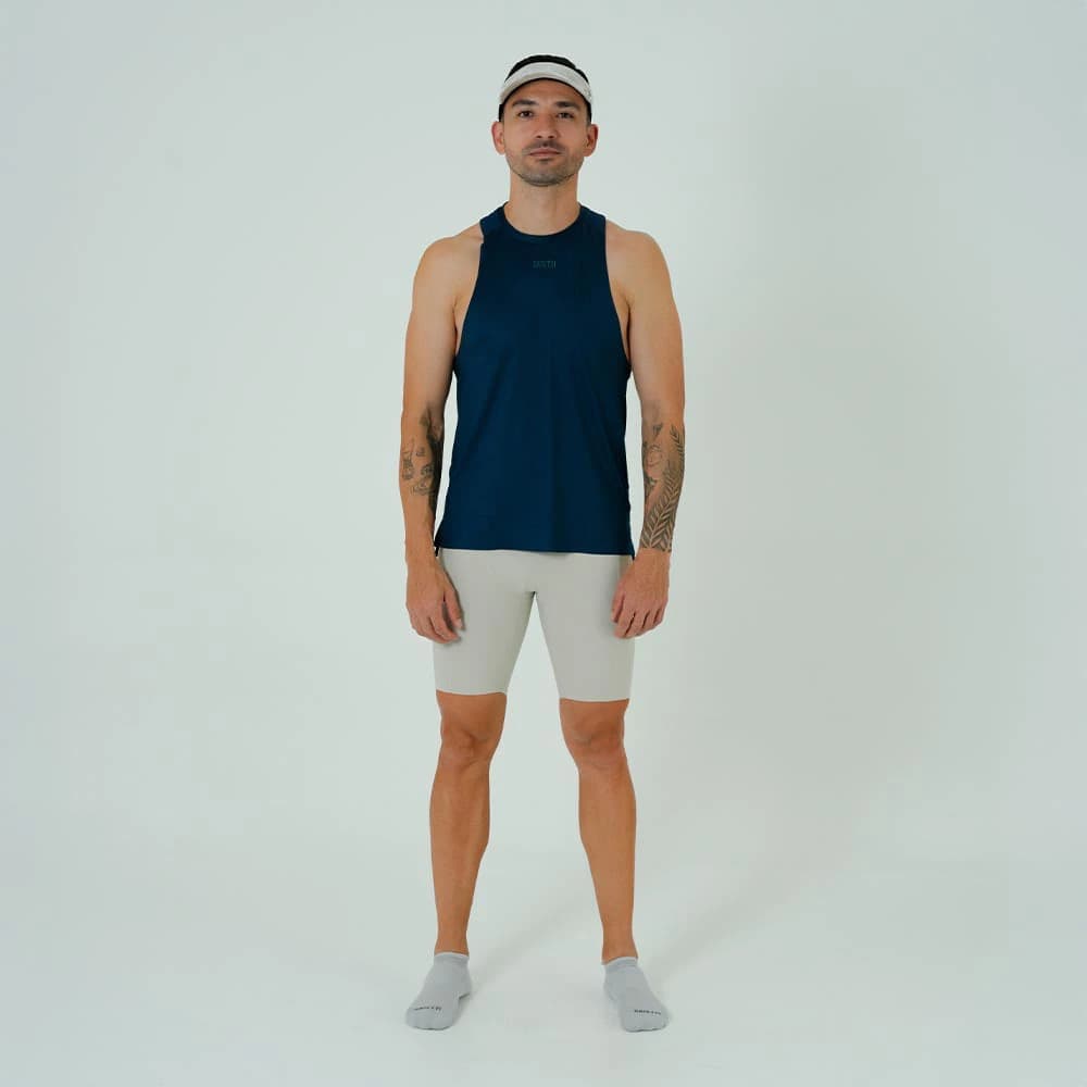 CAMISETA RUNNING MANGA SISA PACELINE AZUL OSCURO PARA HOMBRE - imagen 1