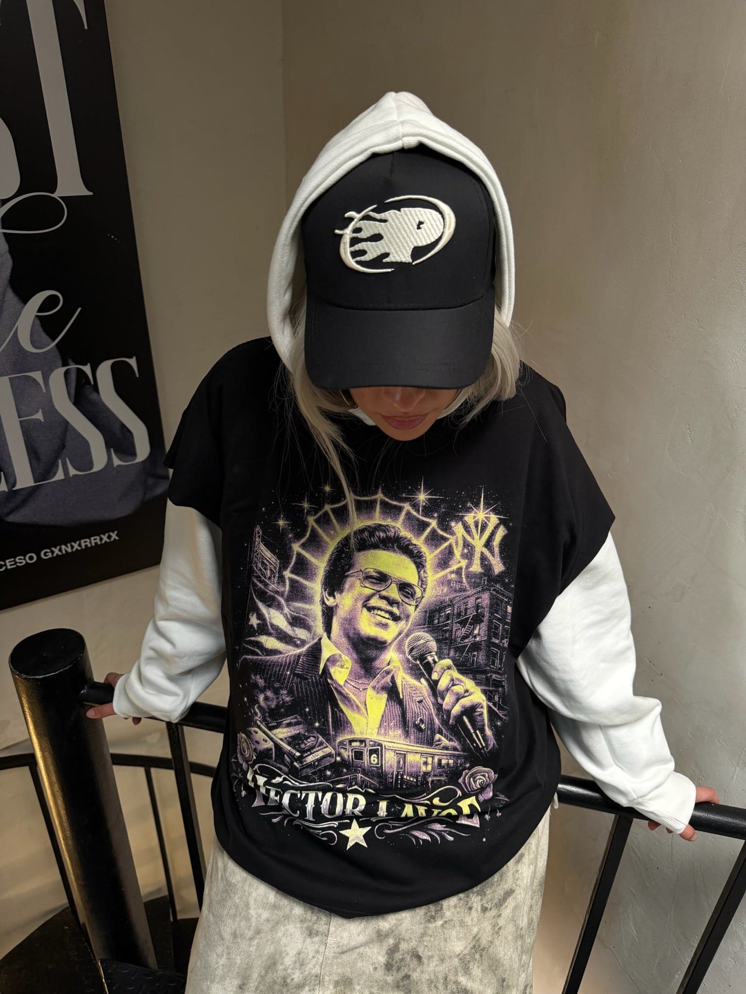 Camiseta Oversize Negra Héctor Lavoe - imagen 3