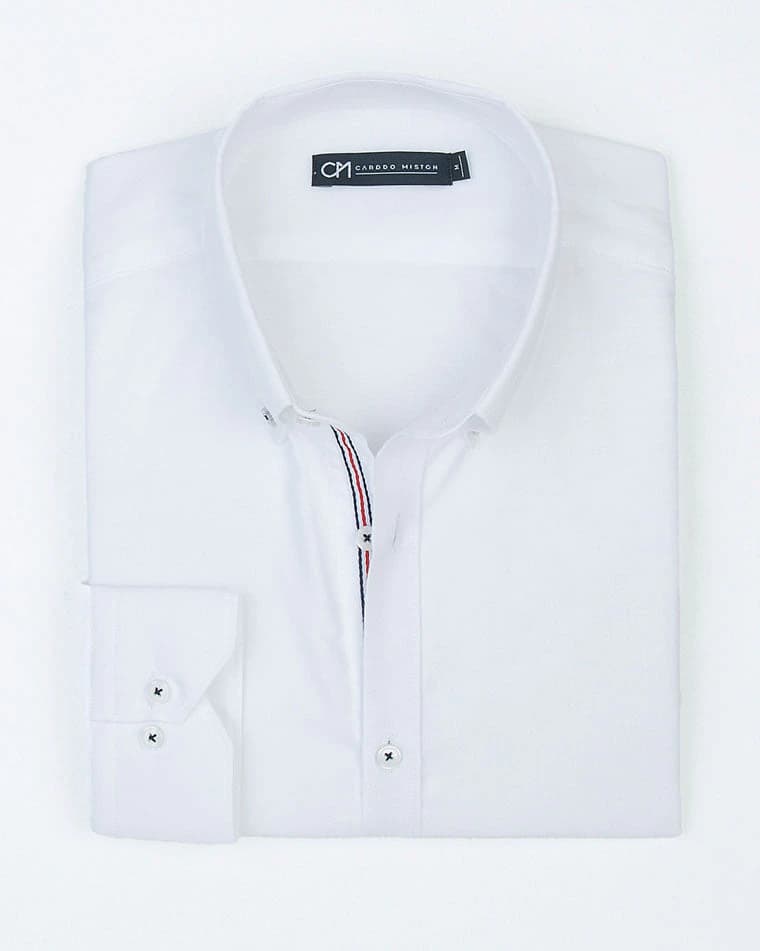 Camisa Oxford Hiladillo Náutico Algodón Blanco - imagen 5