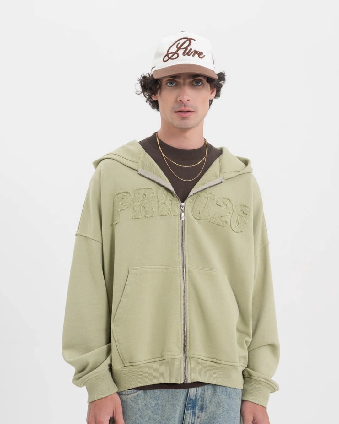 ACROSS THE LINES GREEN ZIP HOODIE - imagen 2