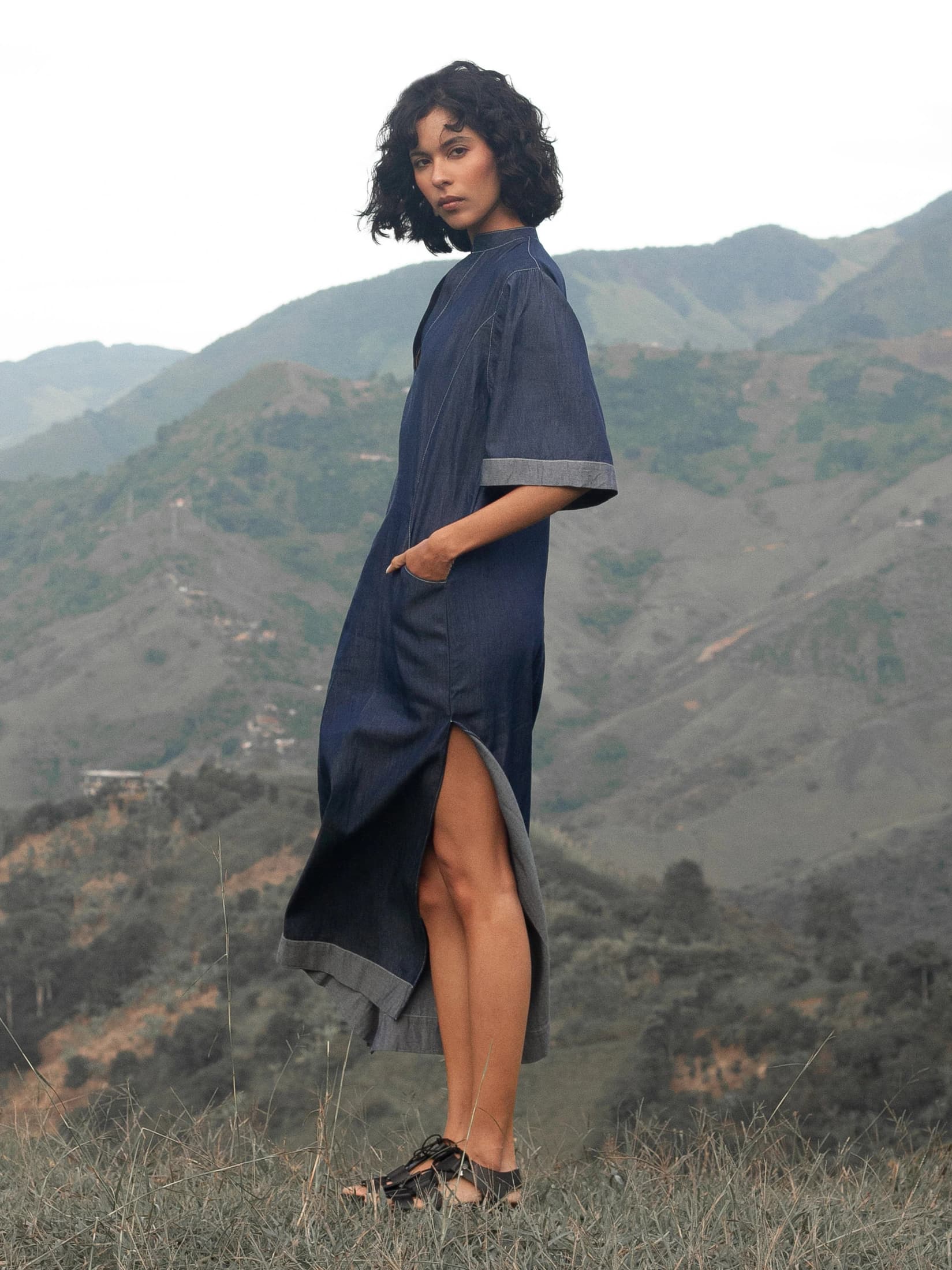Blusón en Denim Liviano de Algodón - imagen 3