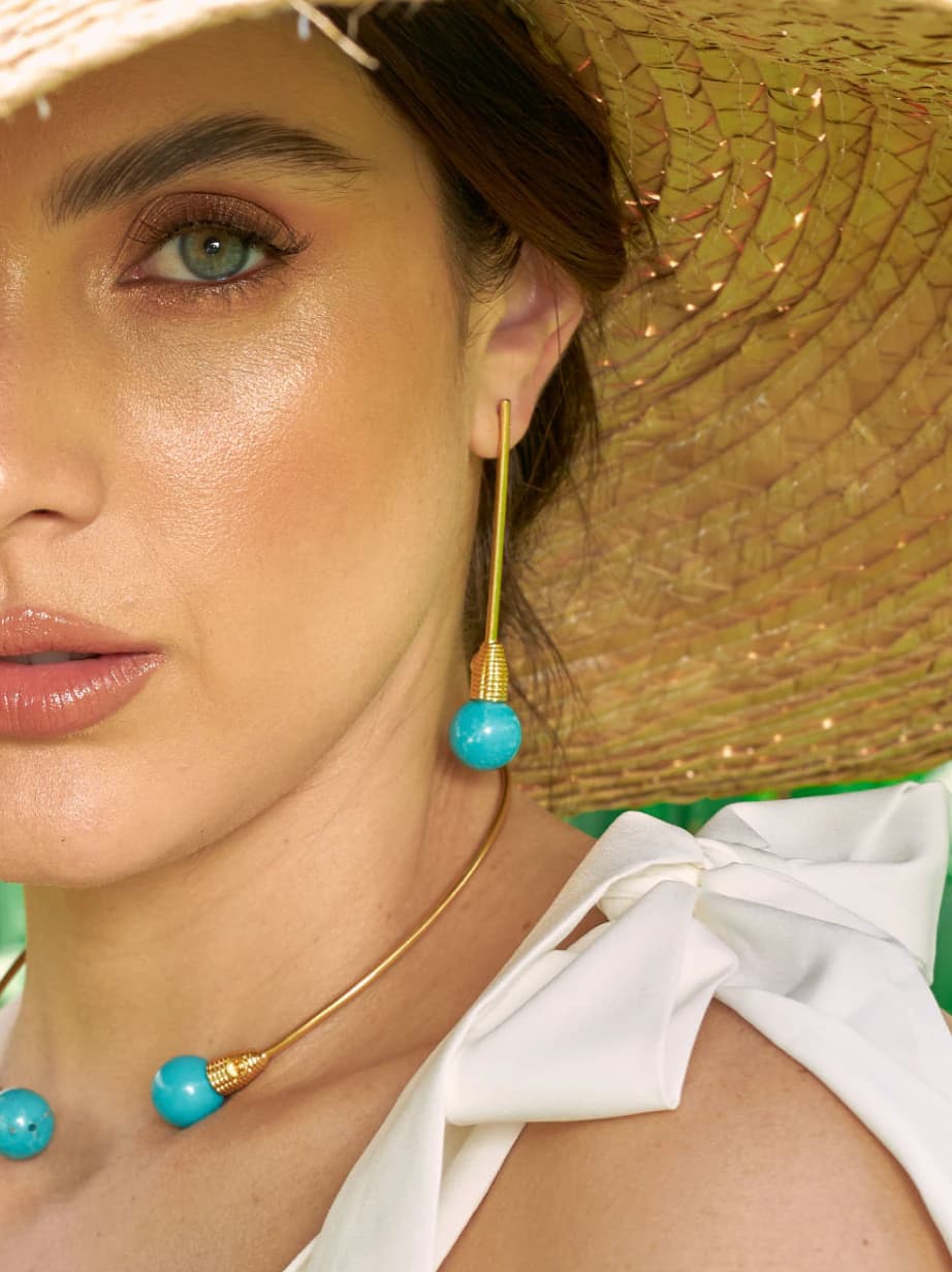 Aretes Cono turquesa - imagen 2