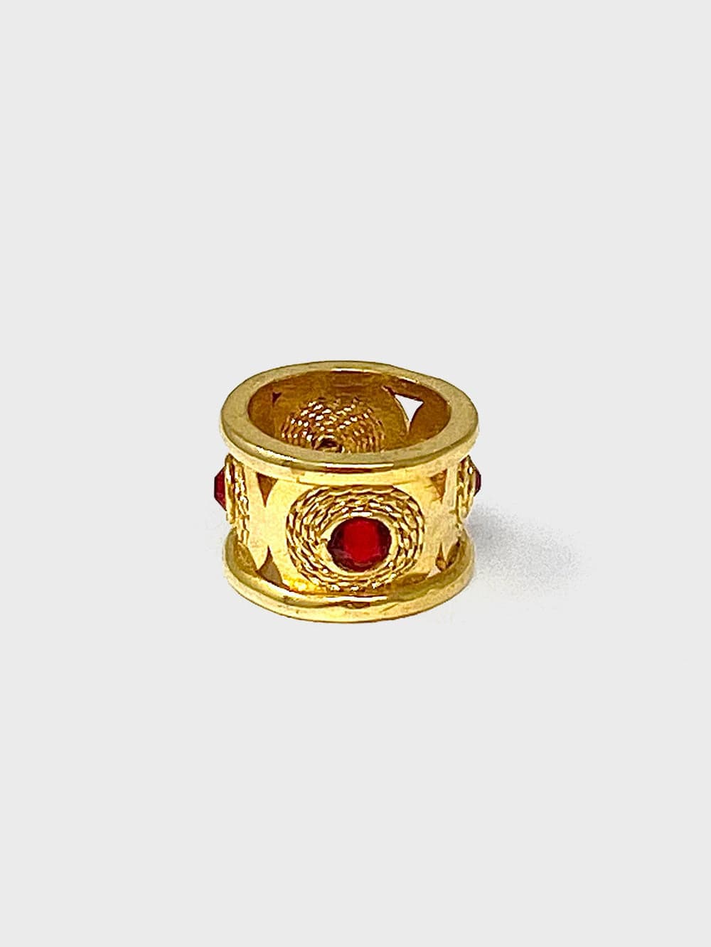 Anillo circulos cristal rojo - imagen 1