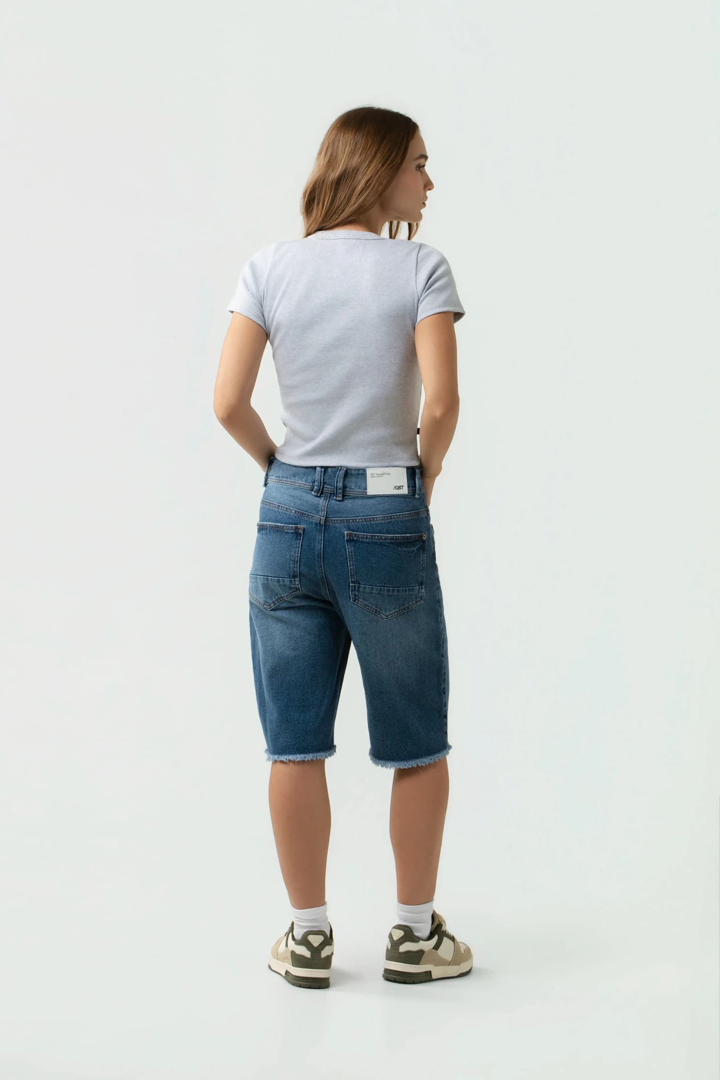 Bermuda Denim QST Raw Edge - Azul Medio - imagen 3