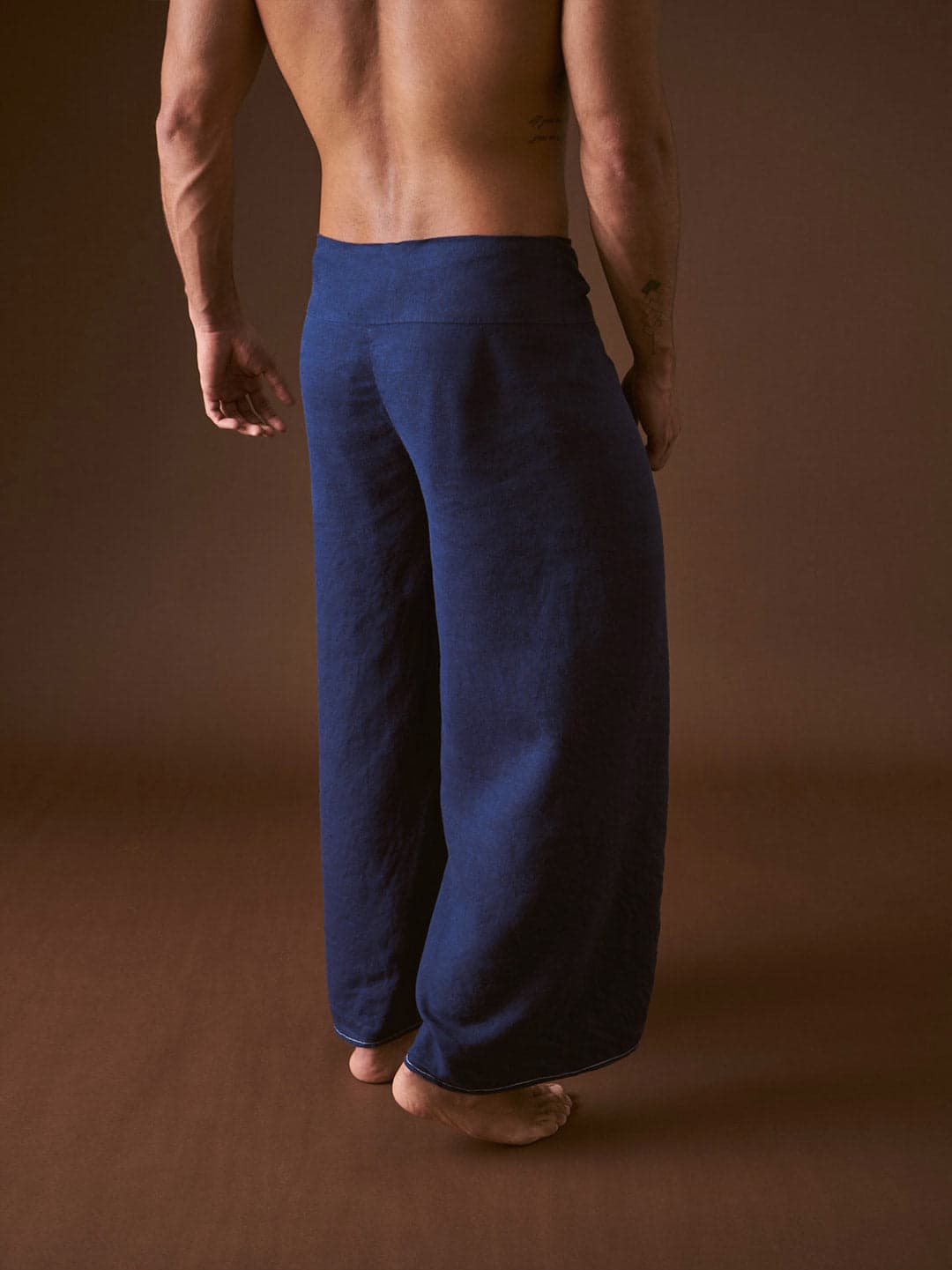 Pantalón envolvente en Algodón Azul Marino - imagen 2