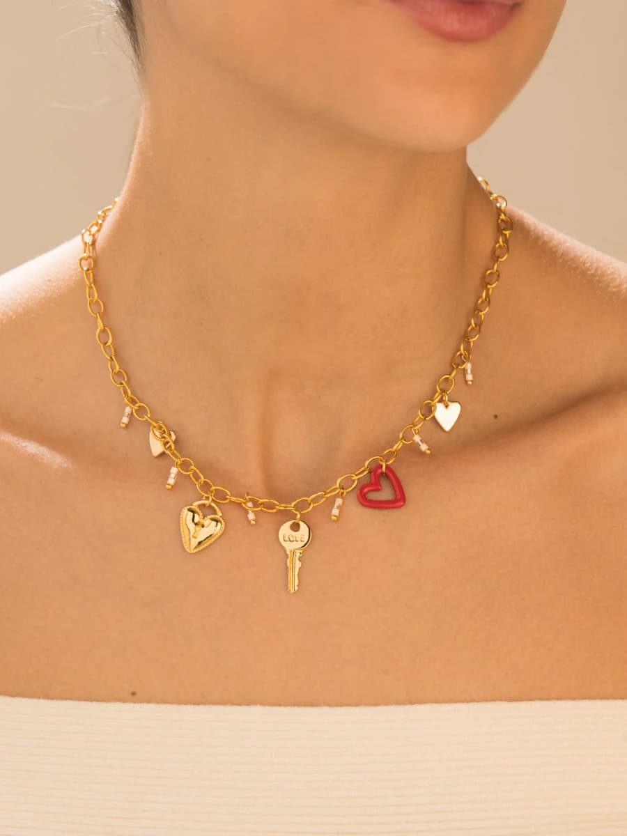 Collar Multicharms + Aretes - imagen 1