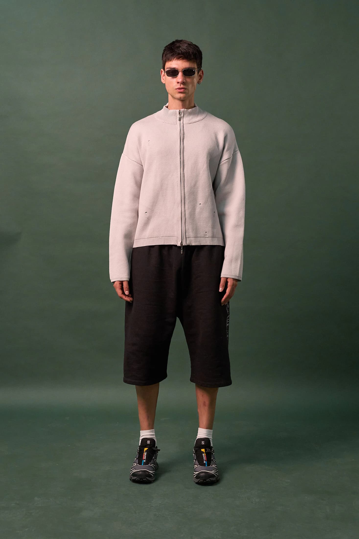 Knit Double Zipper - Gris - imagen 7