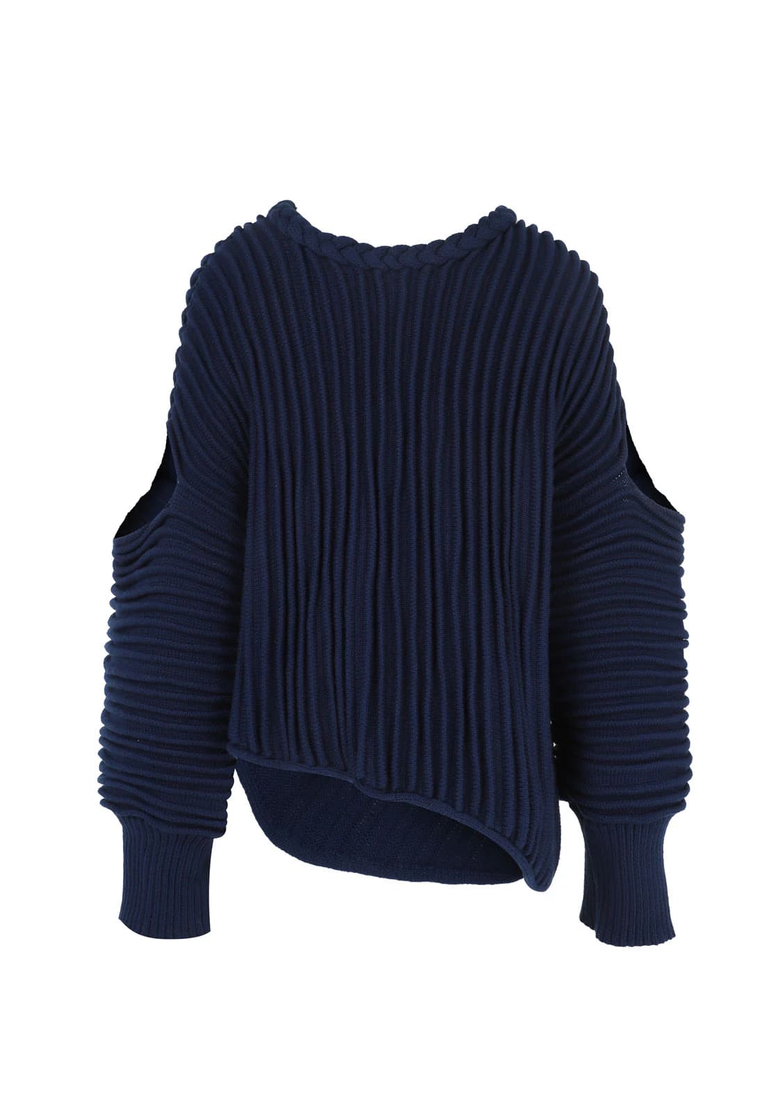 SHORT  KNITTED ACCORDION CUT OUT SHOULDER SWEATER - imagen 4