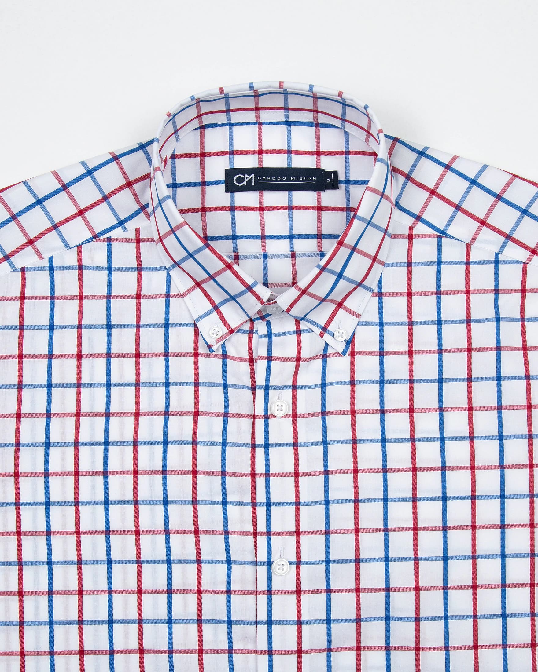 Camisa Cuadro Ventana Algodón Rojo Azul - imagen 2