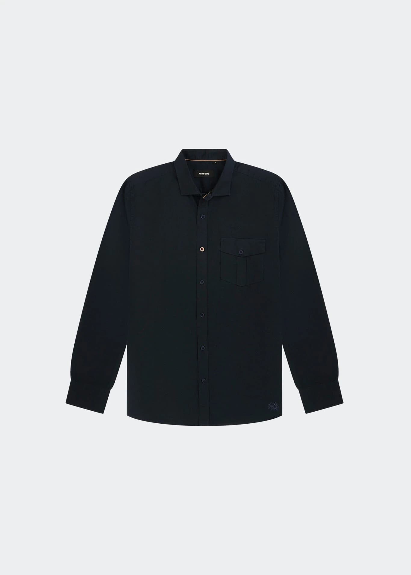 CAMISA PRAGA MANGA LARGA AZUL OSCURO