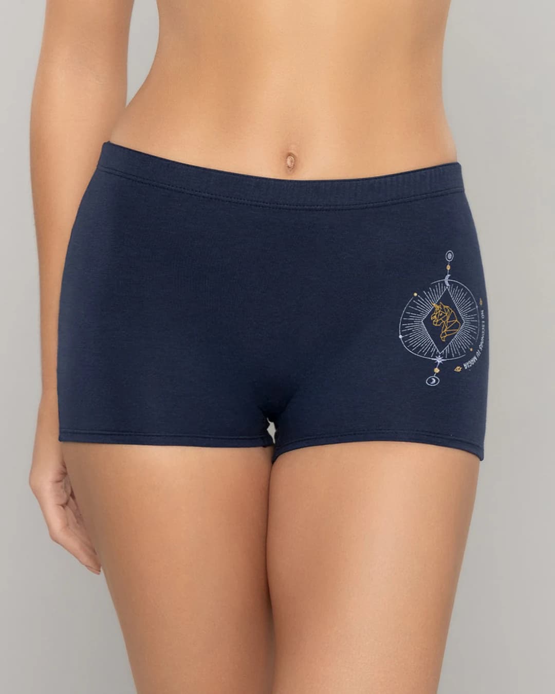 Boxer Largo Tiro Alto en Algodón Estampado para Mujer Ref. 8012 - imagen 1
