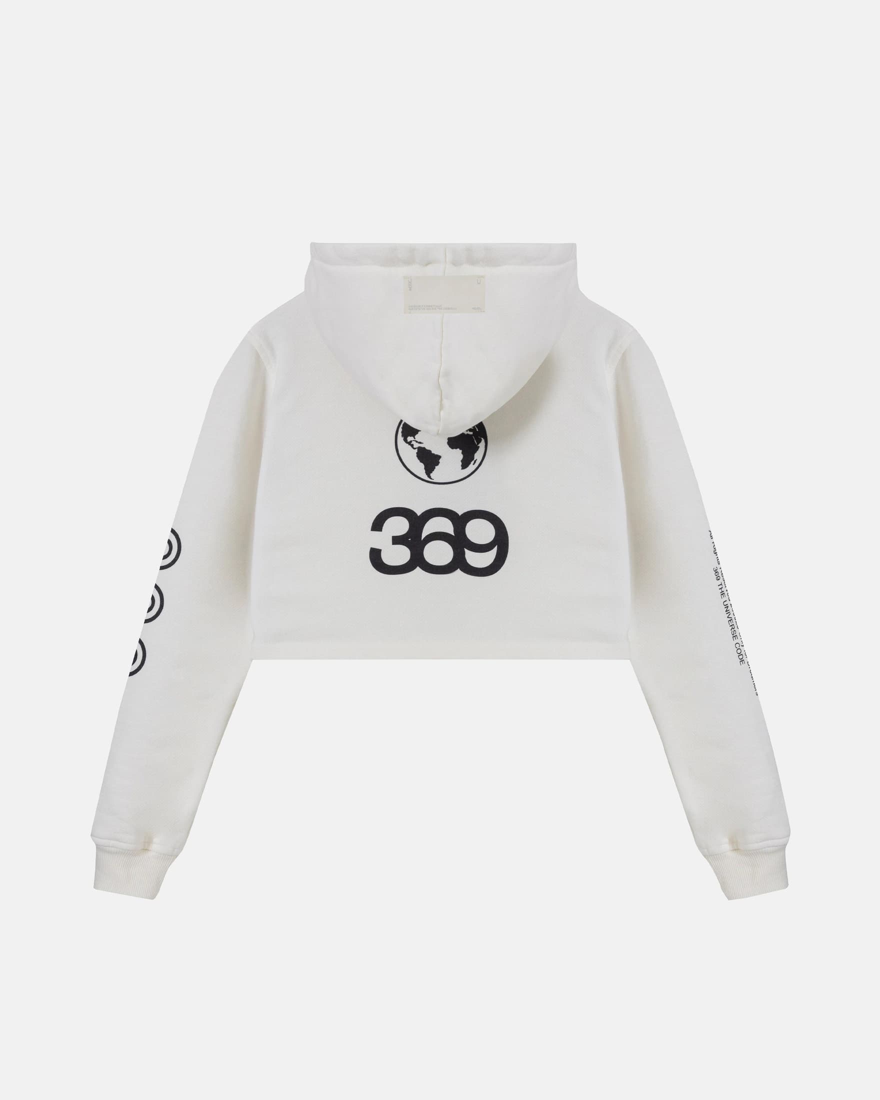 W Golden Heritage Slim Fit Zip Up Cropped Hoodie White - imagen 3