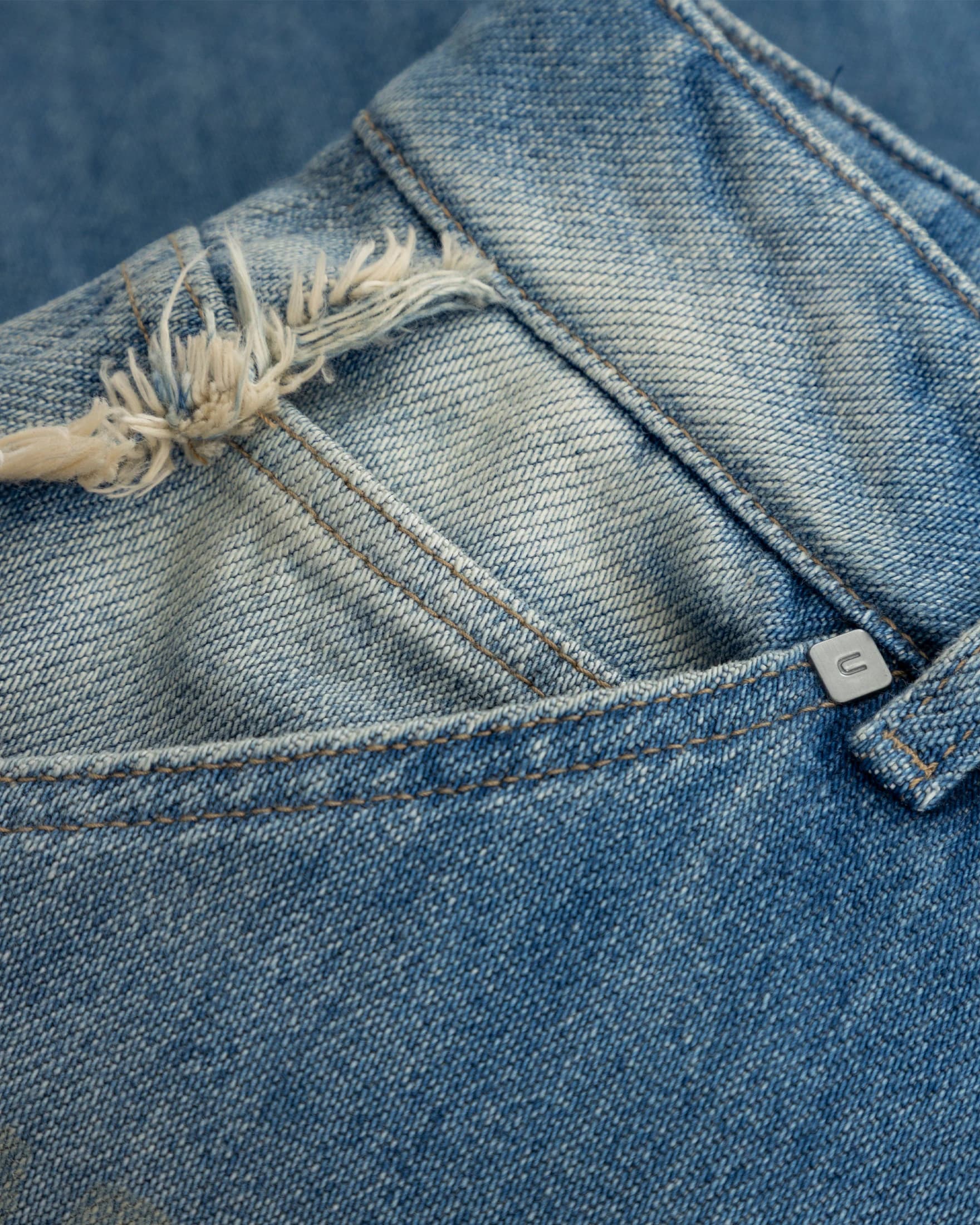 W Spring UNDRGLD Frayed Wide Jeans Blue - imagen 4