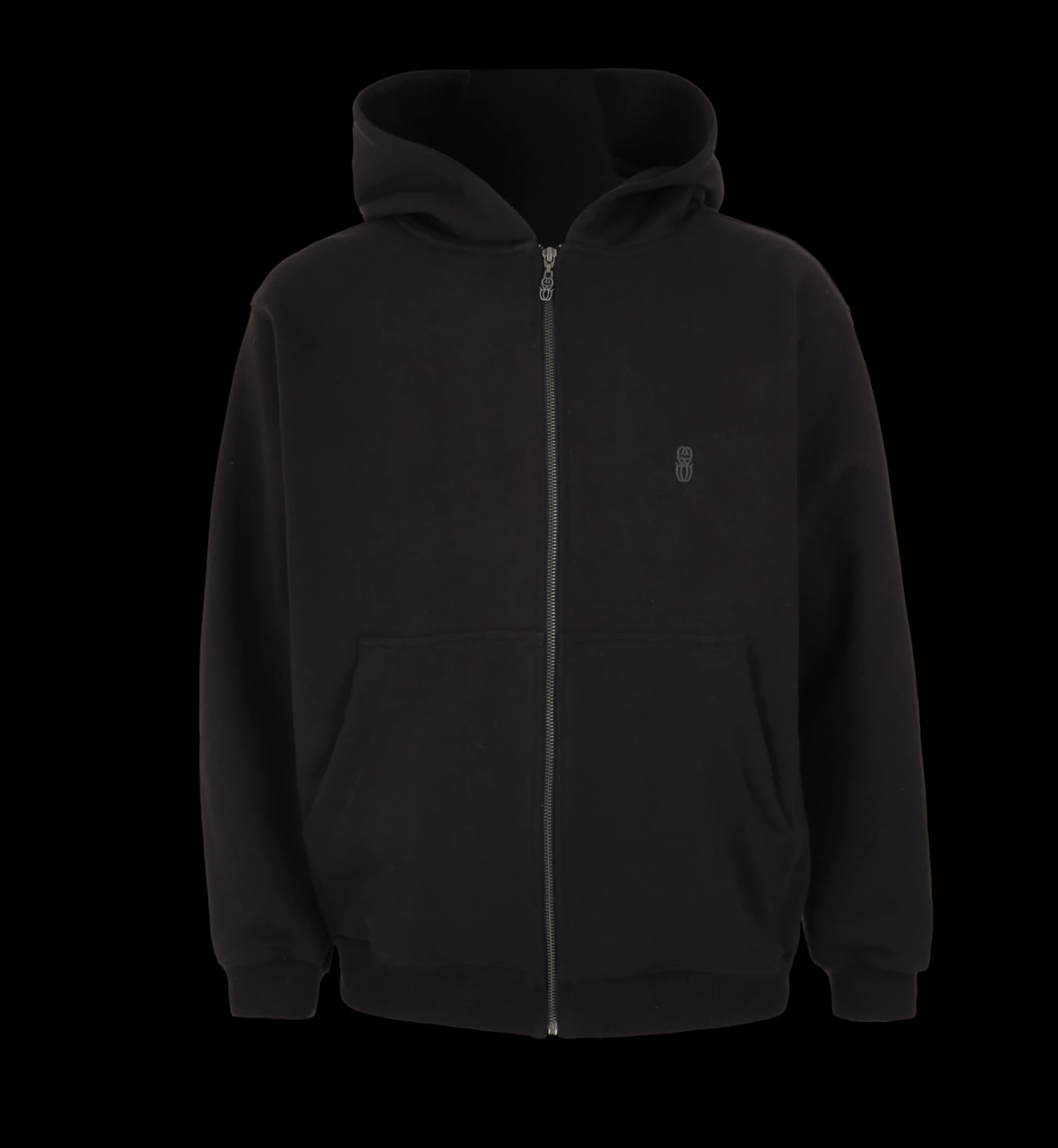 MONOGRAM BLACK ZIPPER HOODIE
