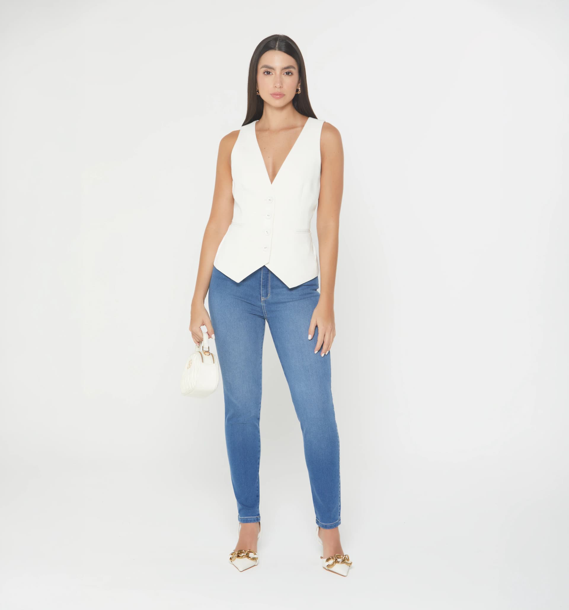 Jean  ultraslim tiro alto