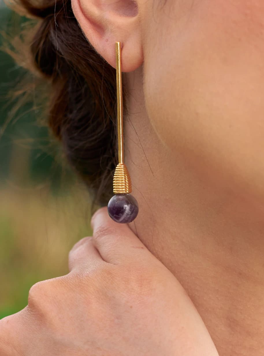 Aretes Cono amatista - imagen 2