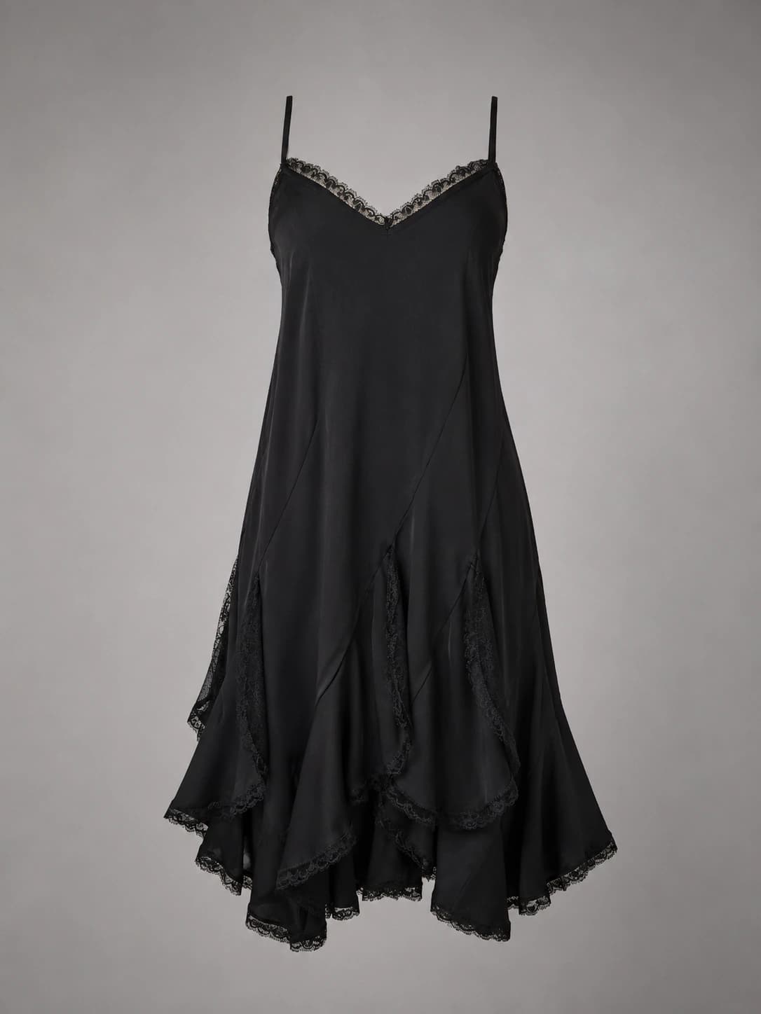 Fluid silk satin slip dress - imagen 2