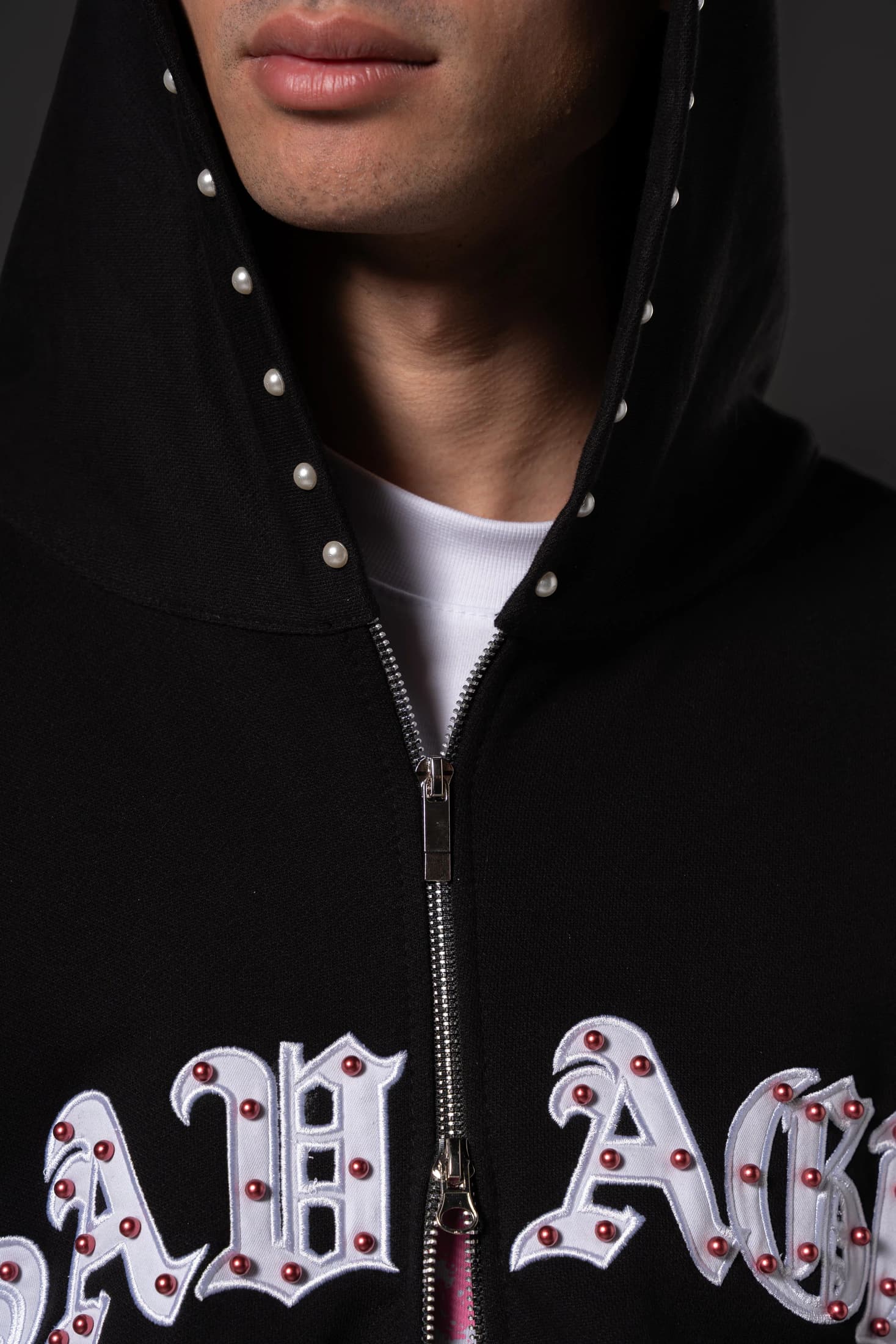Double Zip Hoodie Boxy fit Perlas Rojas 14651 - imagen 7