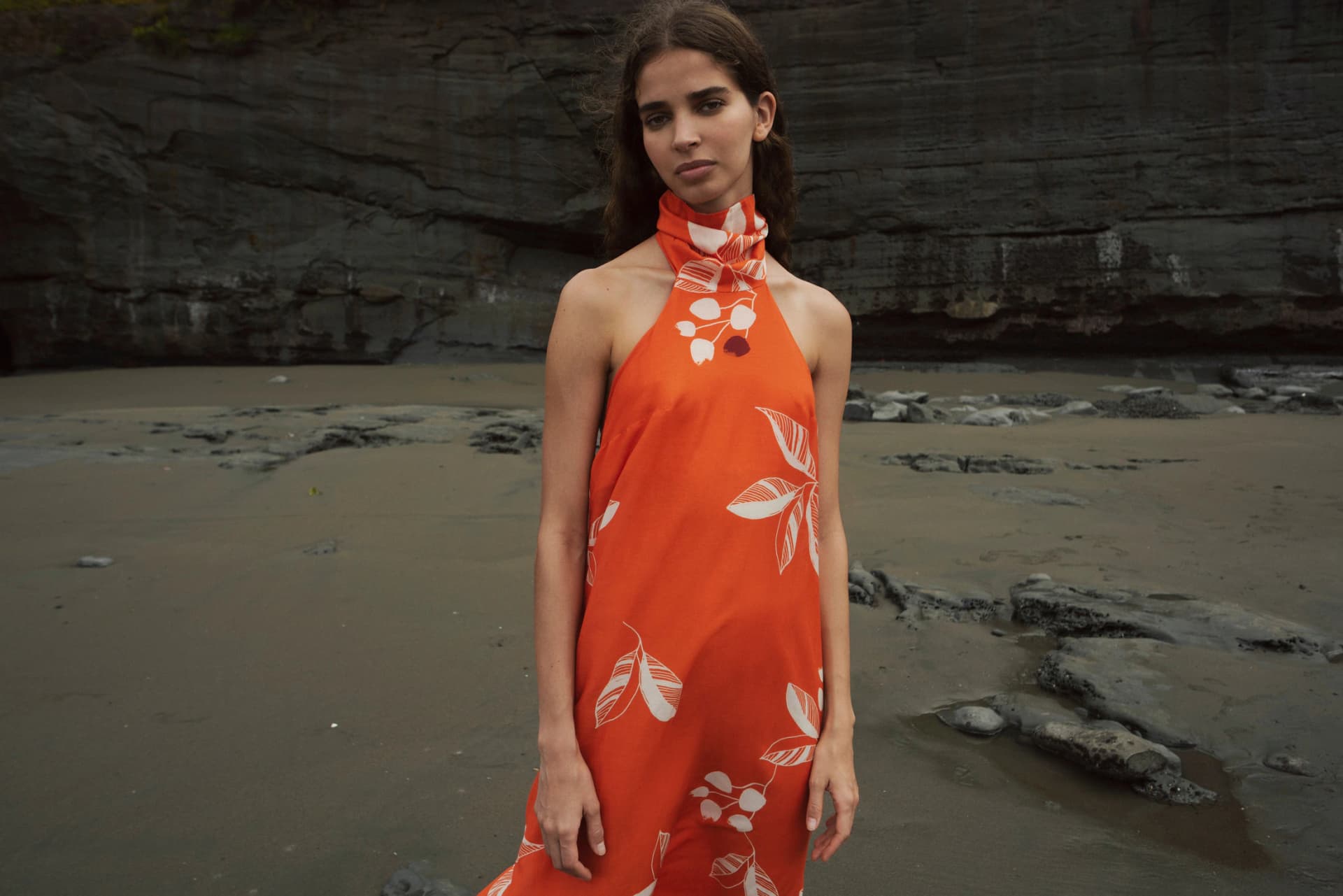 Costa Pacifica Cotton-Silk Dress / Orange Chontaduro - imagen 4