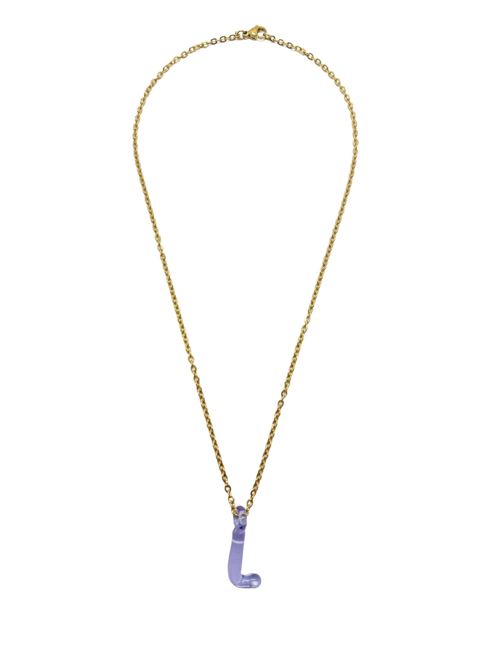 purpple glass necklace 1 letter - imagen 13