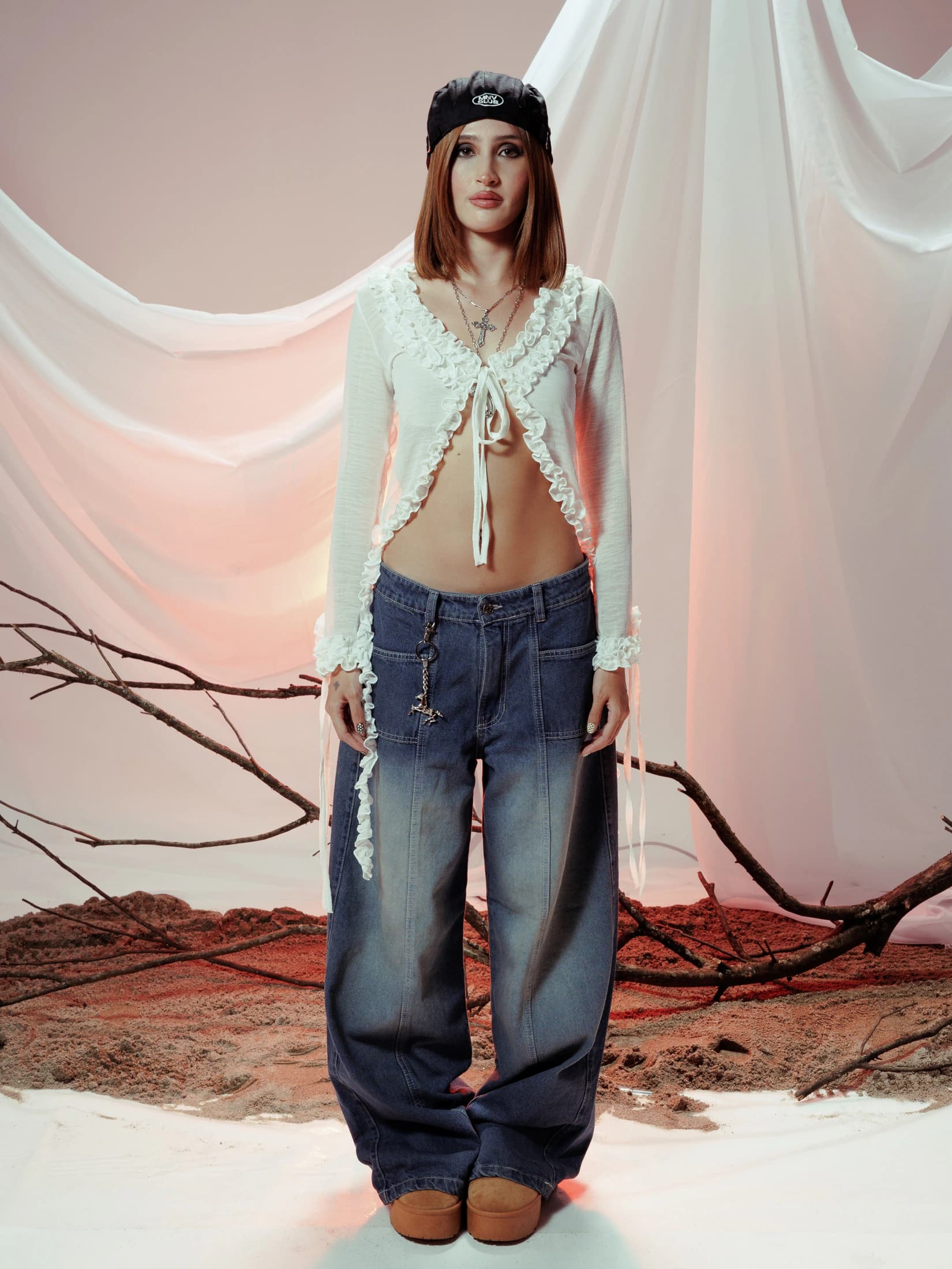 ZENDRA RUFFLE TOP BLANCO MARFIL - imagen 5
