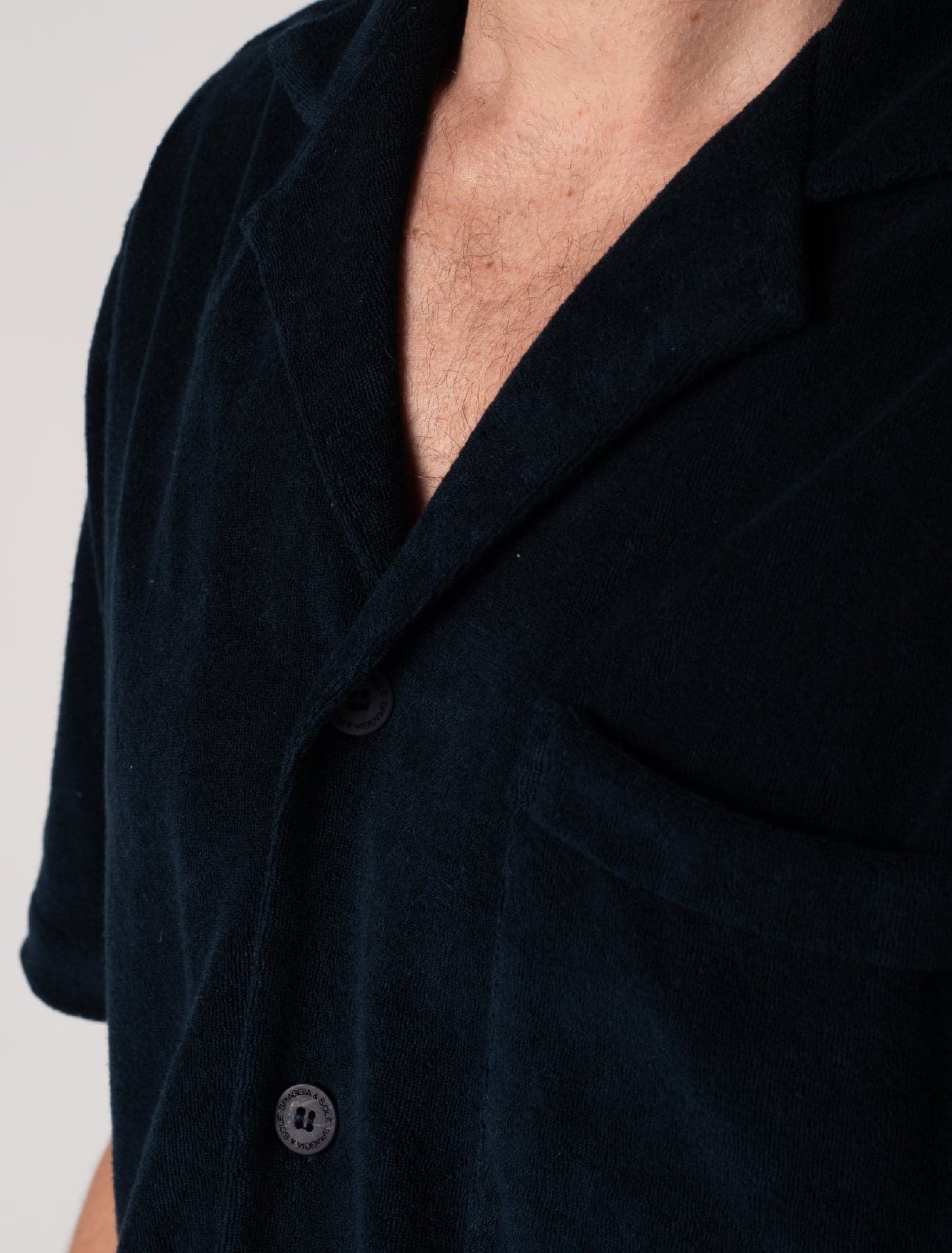Portofino Night Blue Toweling - Camisa