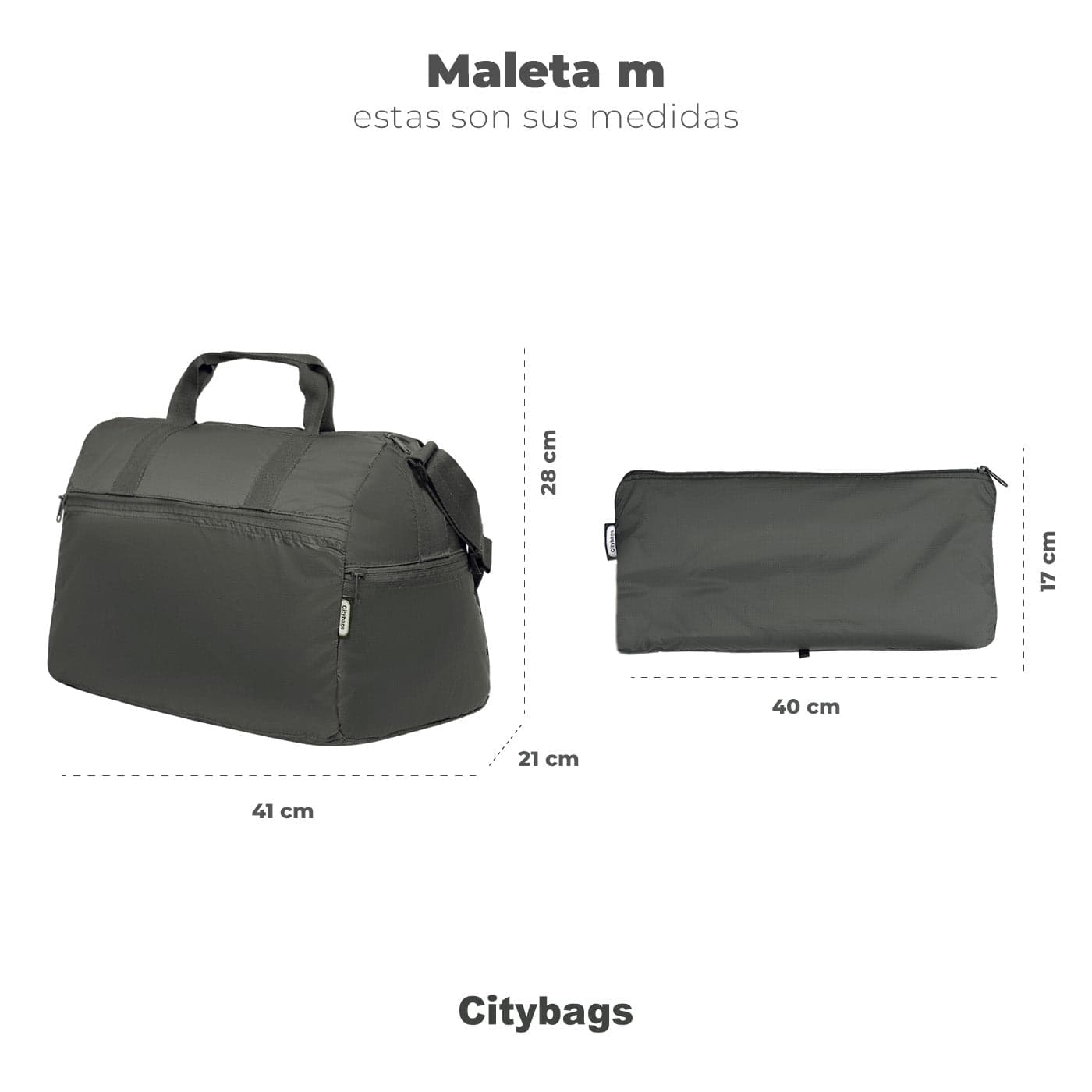 Maleta M ULTRA Plegable Estampado Neon Citybags Multicolor - imagen 5