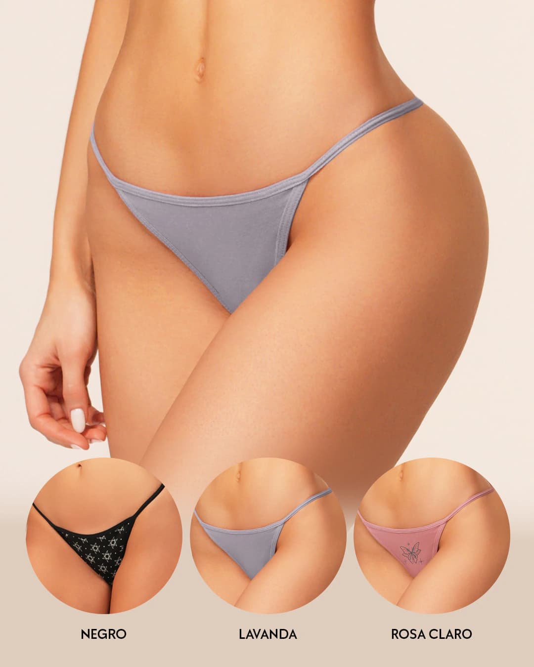 Tanga Hilo Invisible en Algodón Pack x3 para Mujer Ref. 9003 - imagen 11
