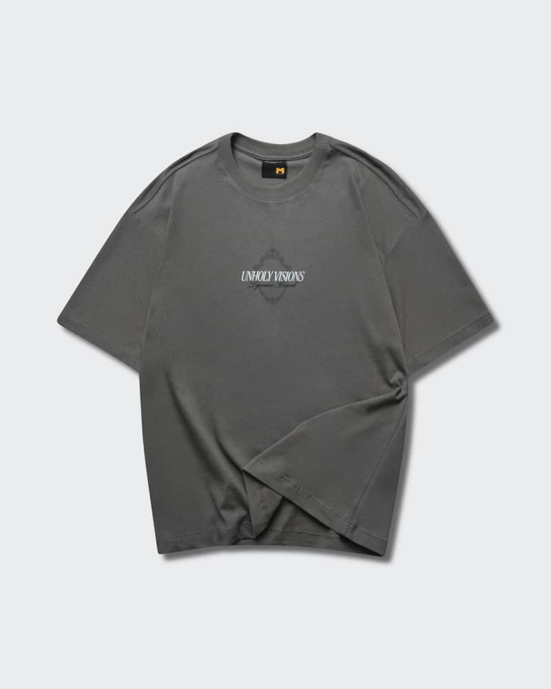 Camiseta Gris Oversize Unholy Visions - imagen 2