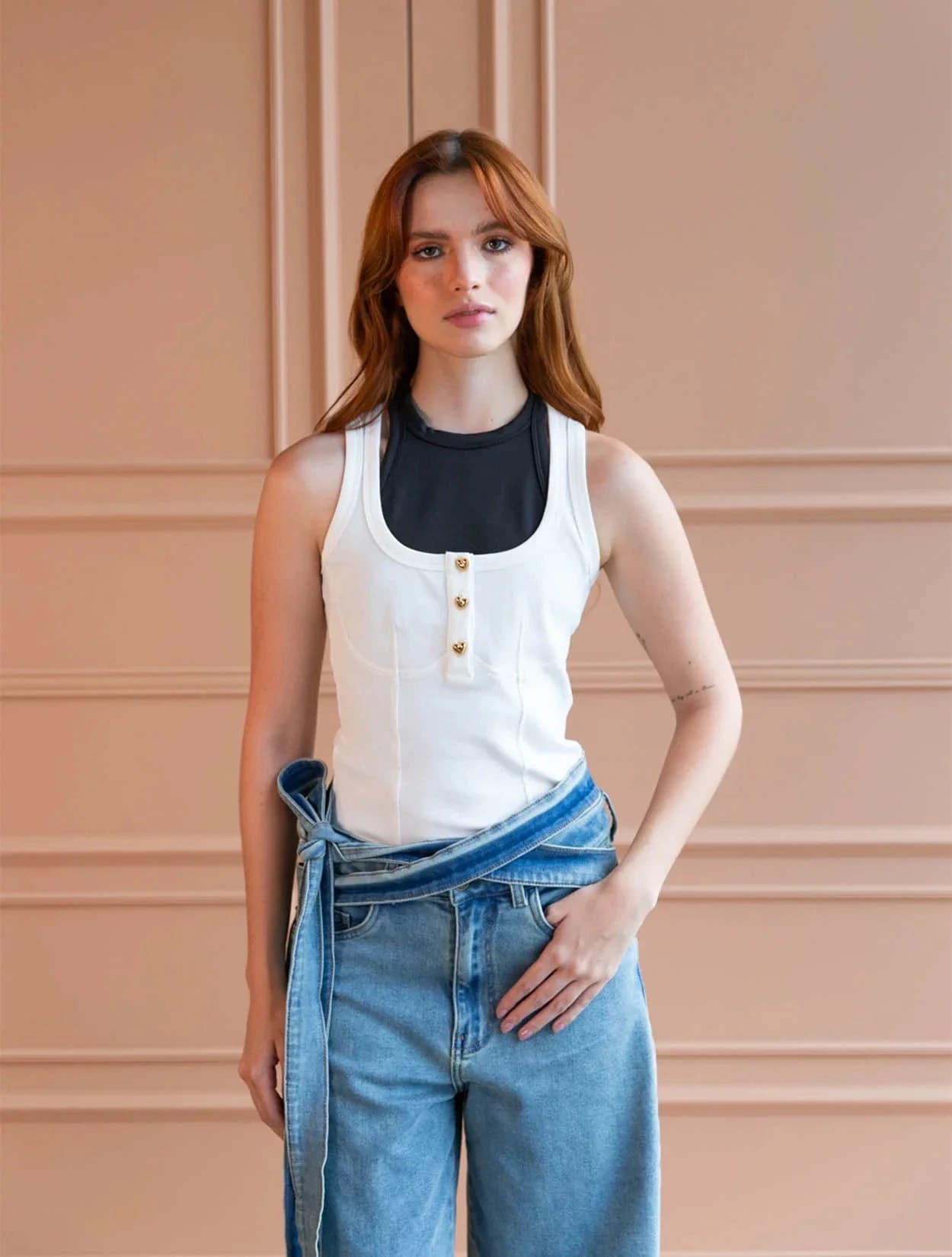 TOP DOBLE IVORY - imagen 1