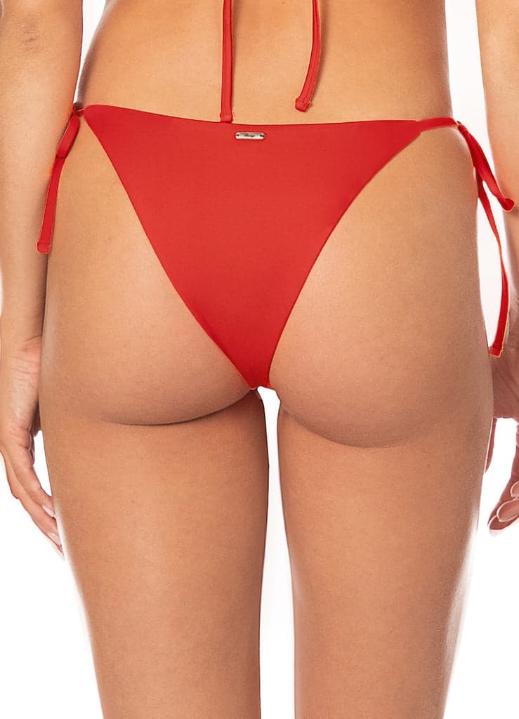 Maaji Red Camelia Sunning Low Rise Tie Side  Bikini Bottom - imagen 3