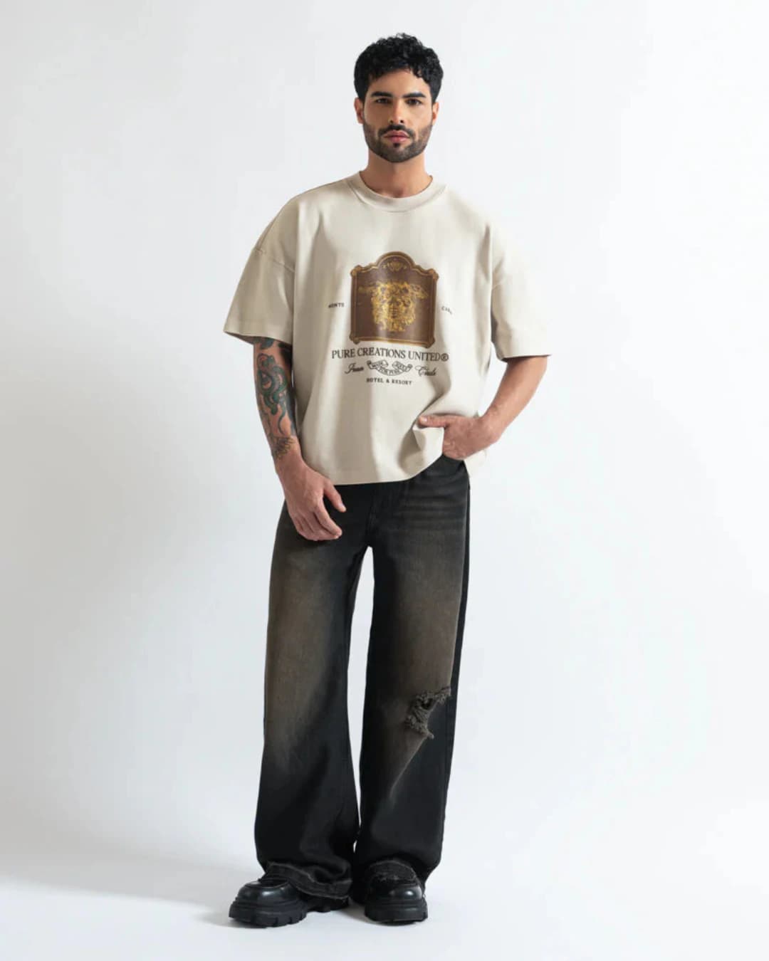 MONCLAIR WASHED BLACK BROWN JEAN - imagen 4