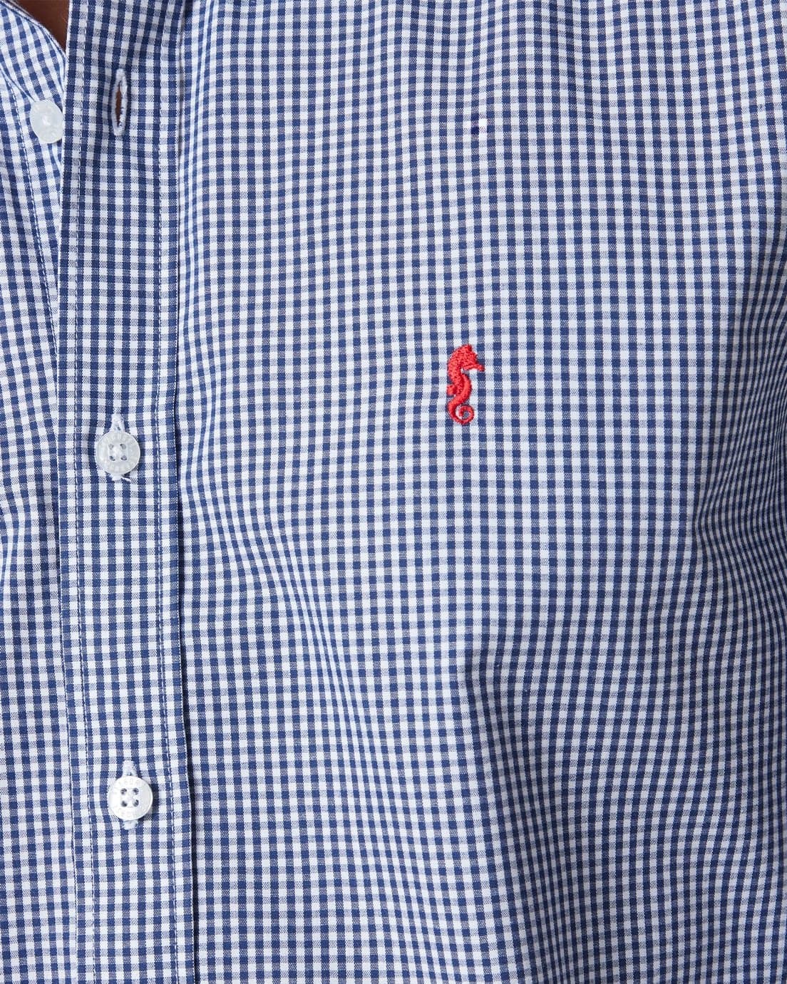 Camisa 100% Algodón Manga Larga Cuadros Azul Oscuro - imagen 2