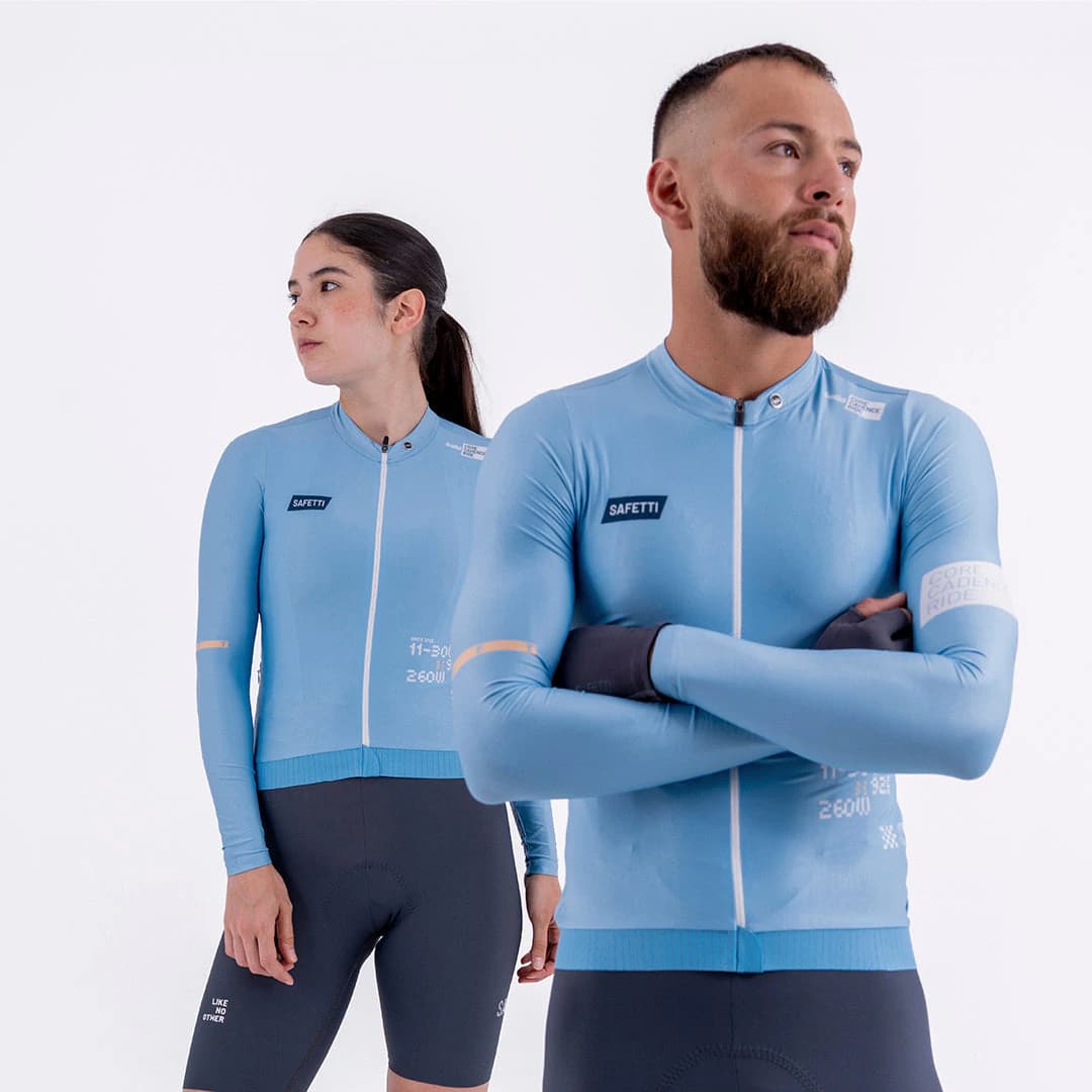 CAMISA CICLISMO MANGA LARGA SOLID BLUE AURA PARA HOMBRE - imagen 6