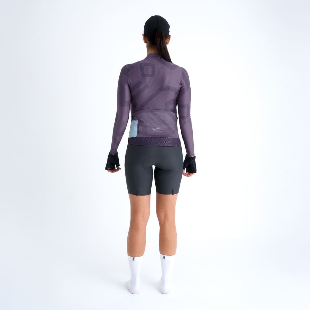 CAMISA CICLISMO MANGA LARGA ENGRAVED PURPLE  PARA MUJER - imagen 2