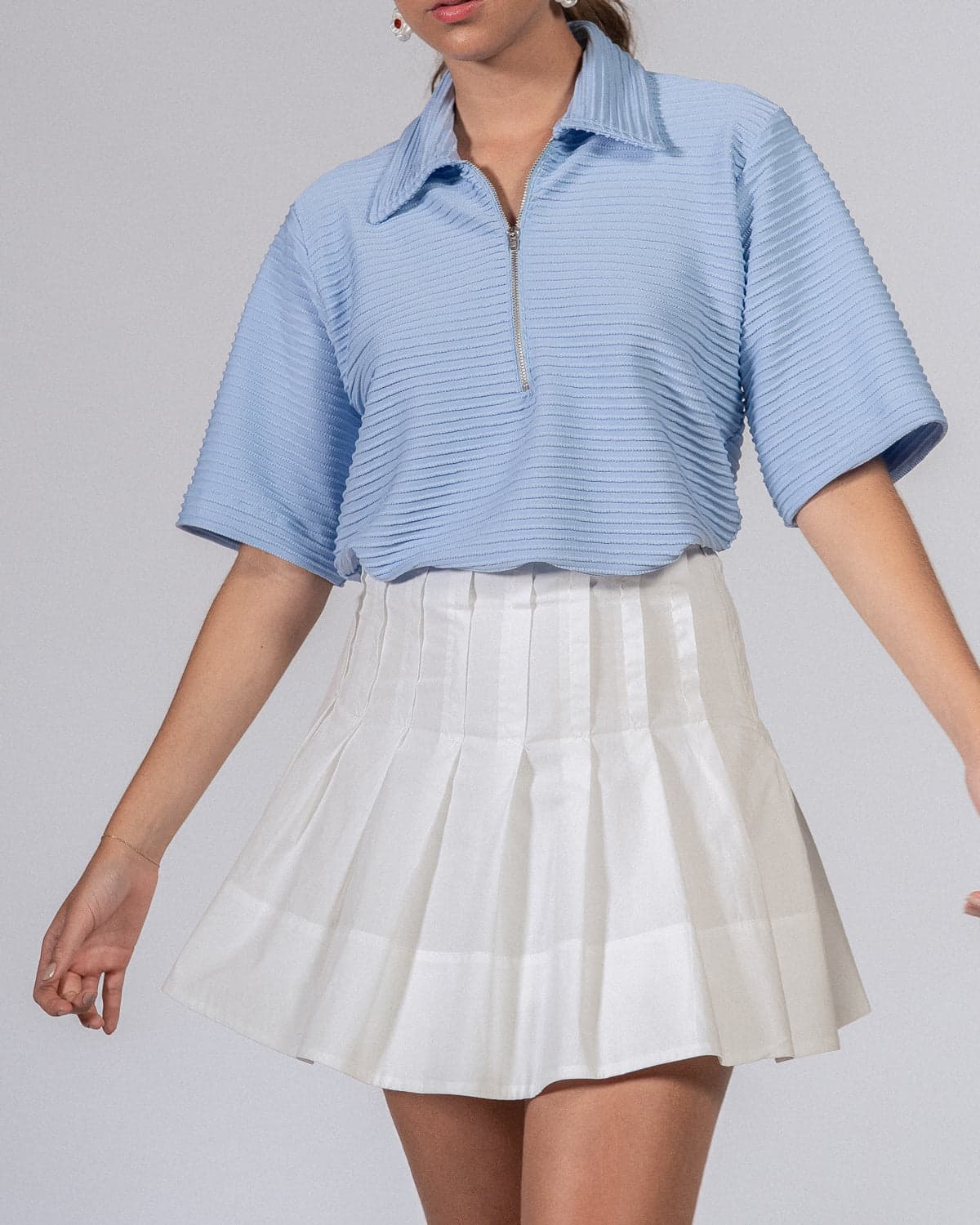 Falda Plisé Mini Blanco - imagen 6