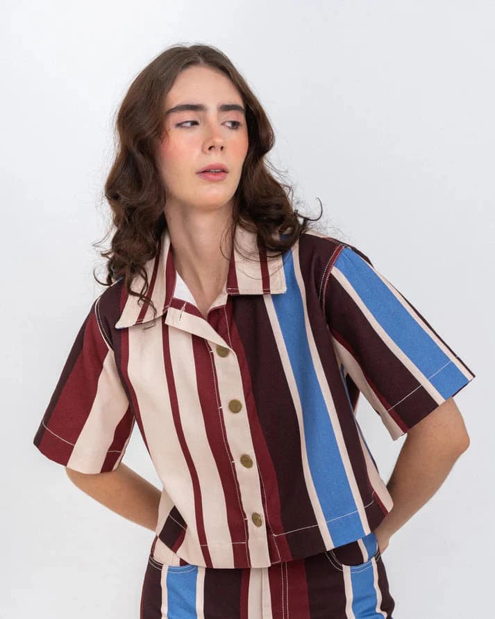 CAMISA BLOCK VINO - imagen 2