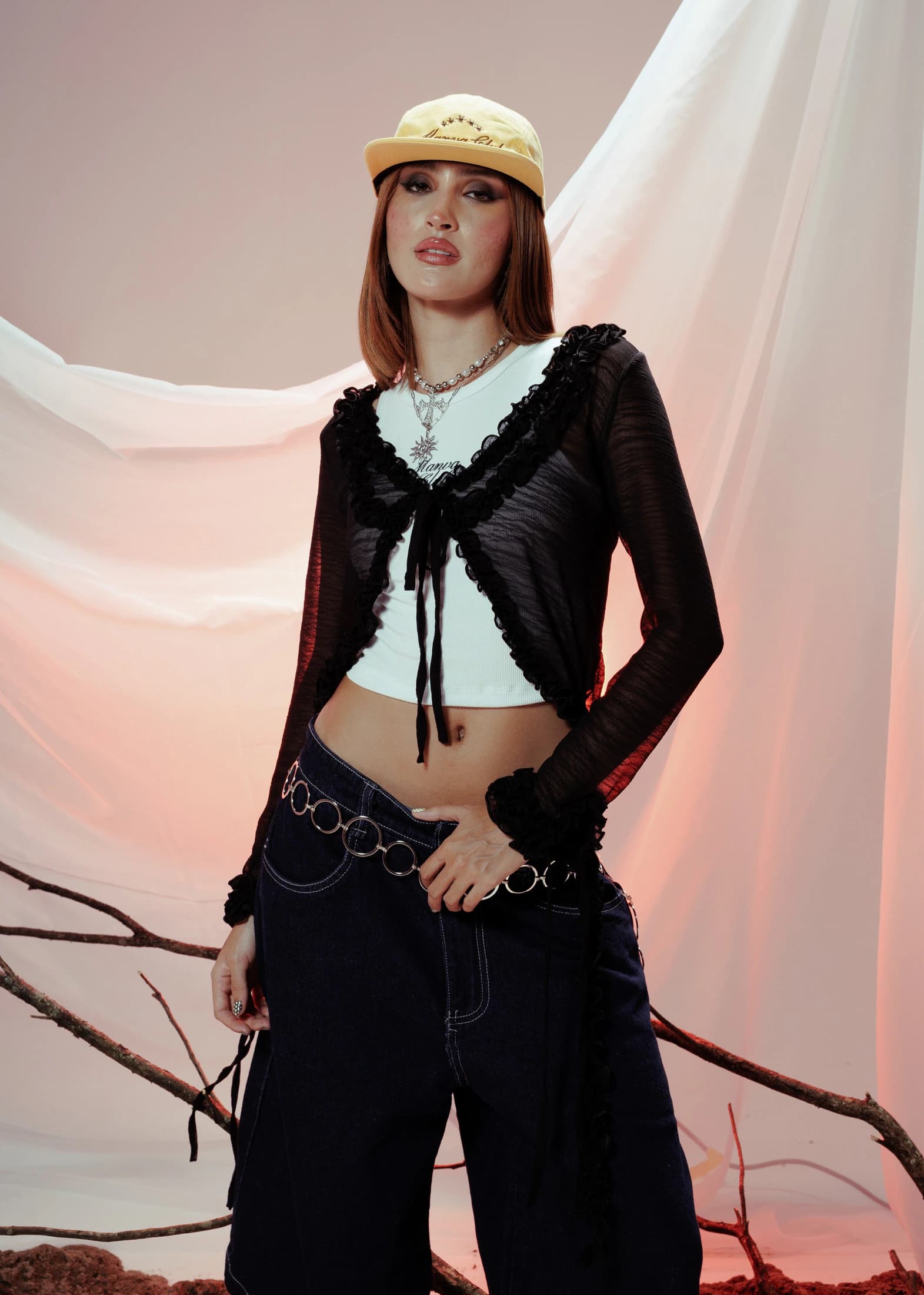 ZENDRA RUFFLE TOP NEGRO - imagen 1