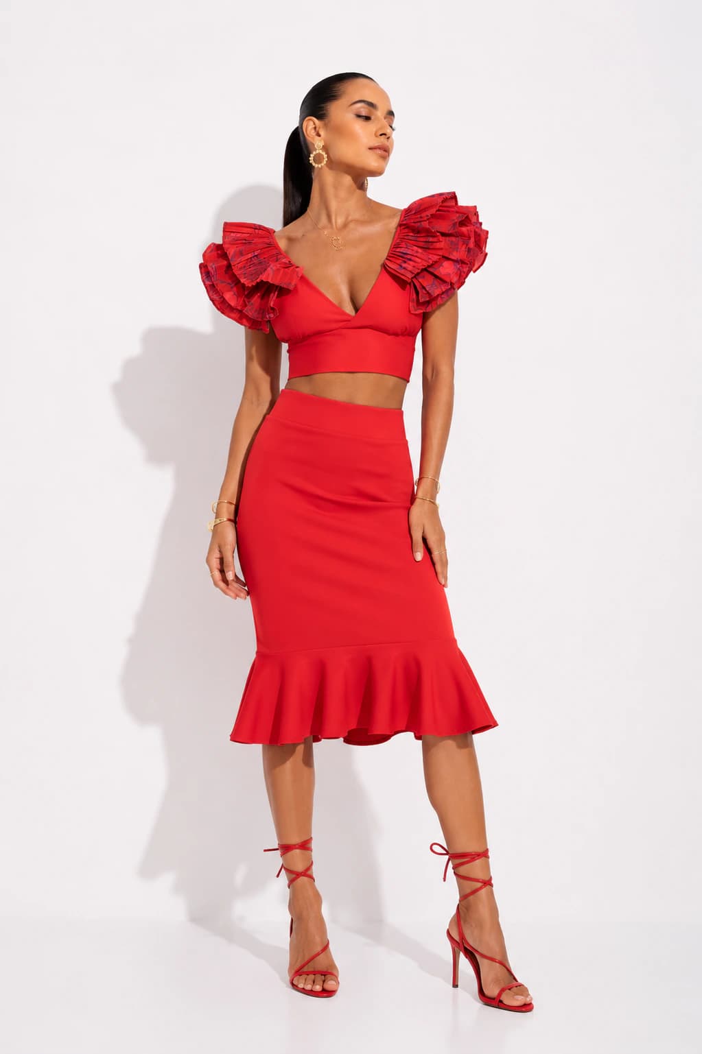 Falda Bardot Rojo - imagen 3