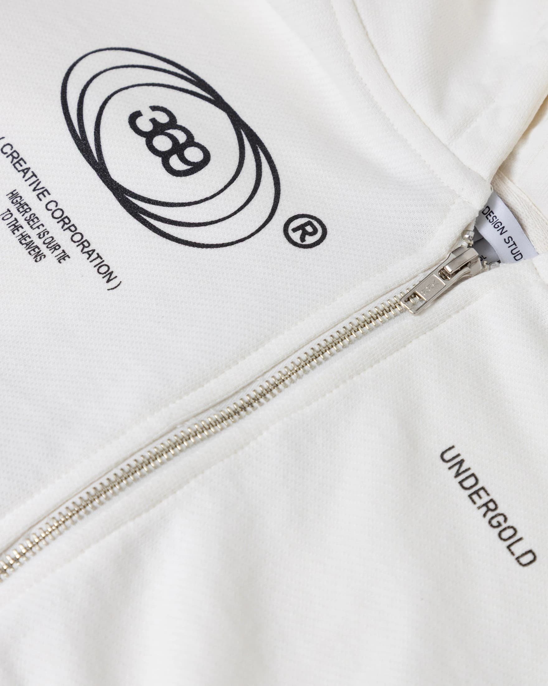 W Golden Heritage Slim Fit Zip Up Cropped Hoodie White - imagen 4