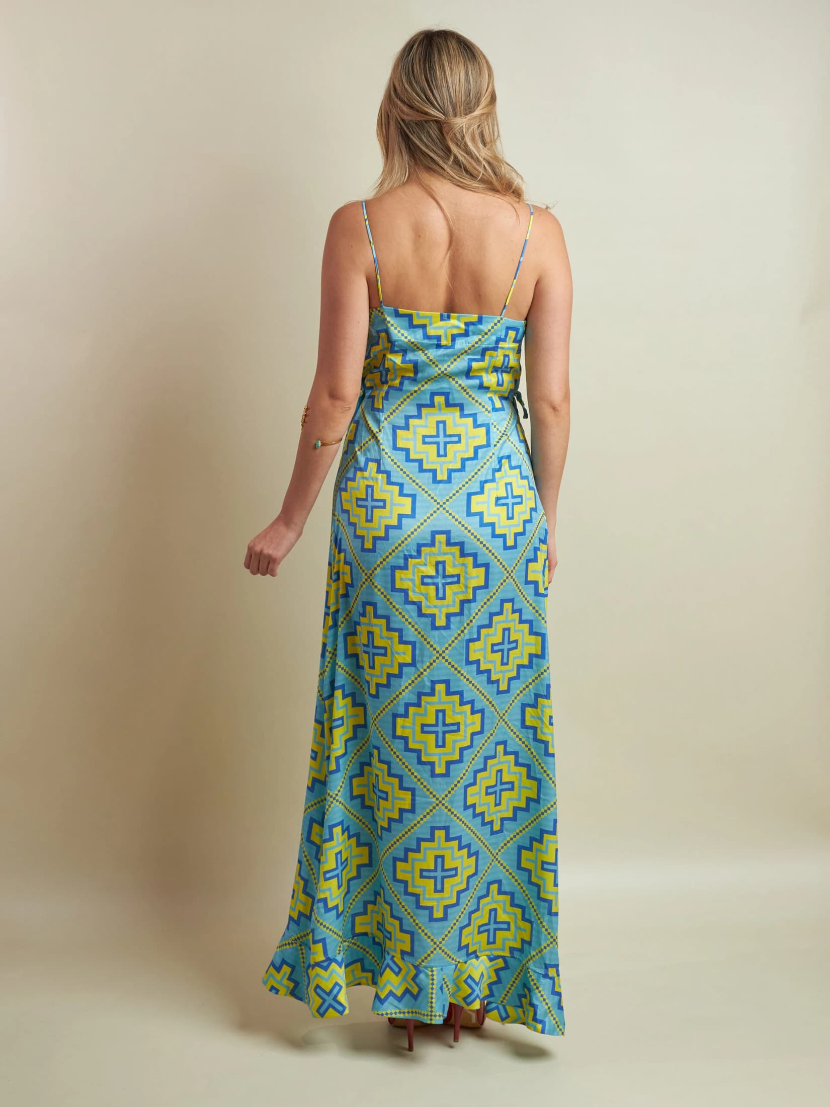 Vestido Samiko Rombos Wayu Azul - imagen 7