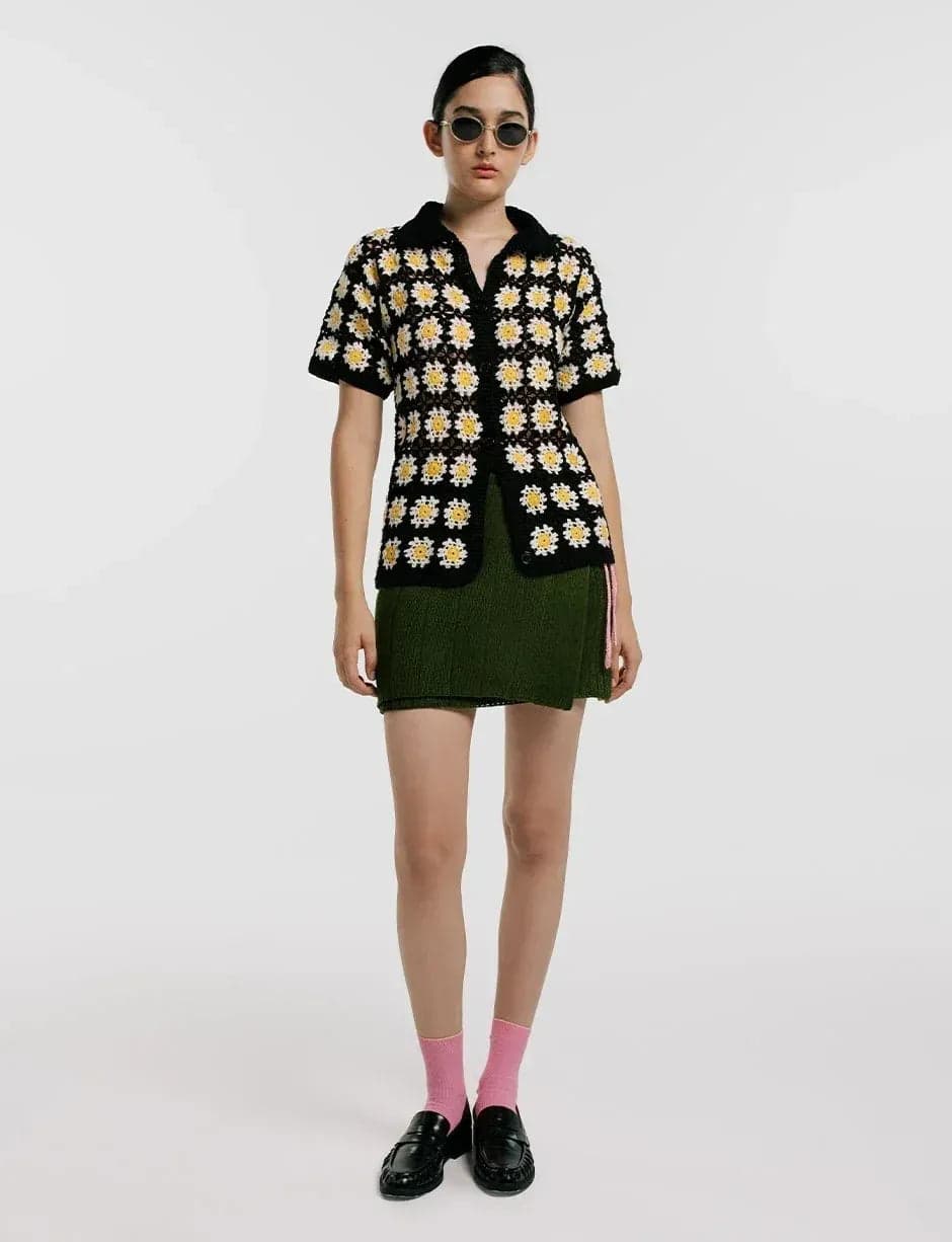 Guayabera Flores Crochet Mujer - imagen 1