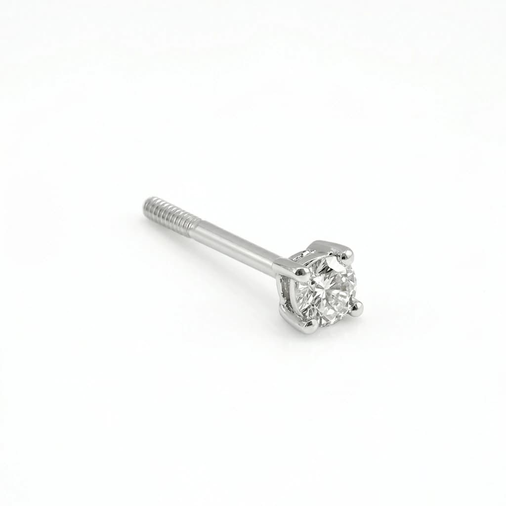 WHITE DIAMOND STUDS - imagen 3