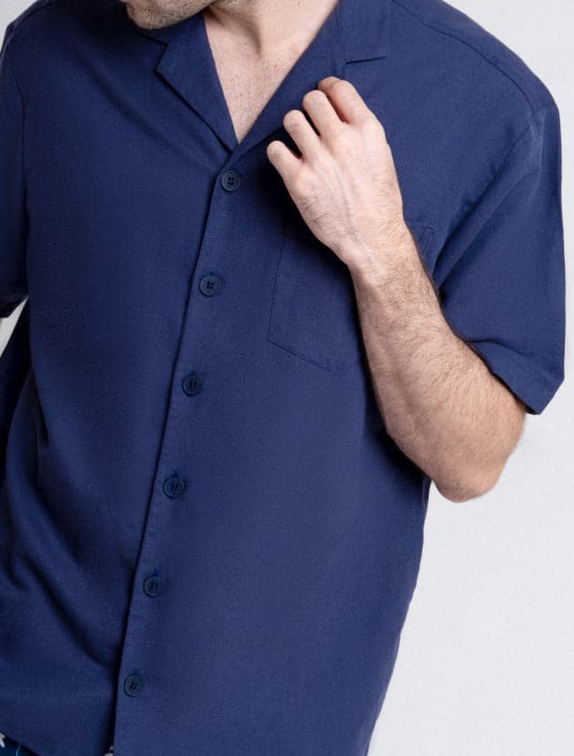 Portofino Dark Navy Lino / Algodón  - Camisa - imagen 2