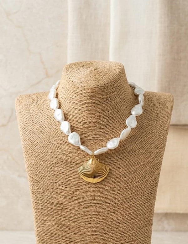 Collar Maxi Concha Perlado Blanco