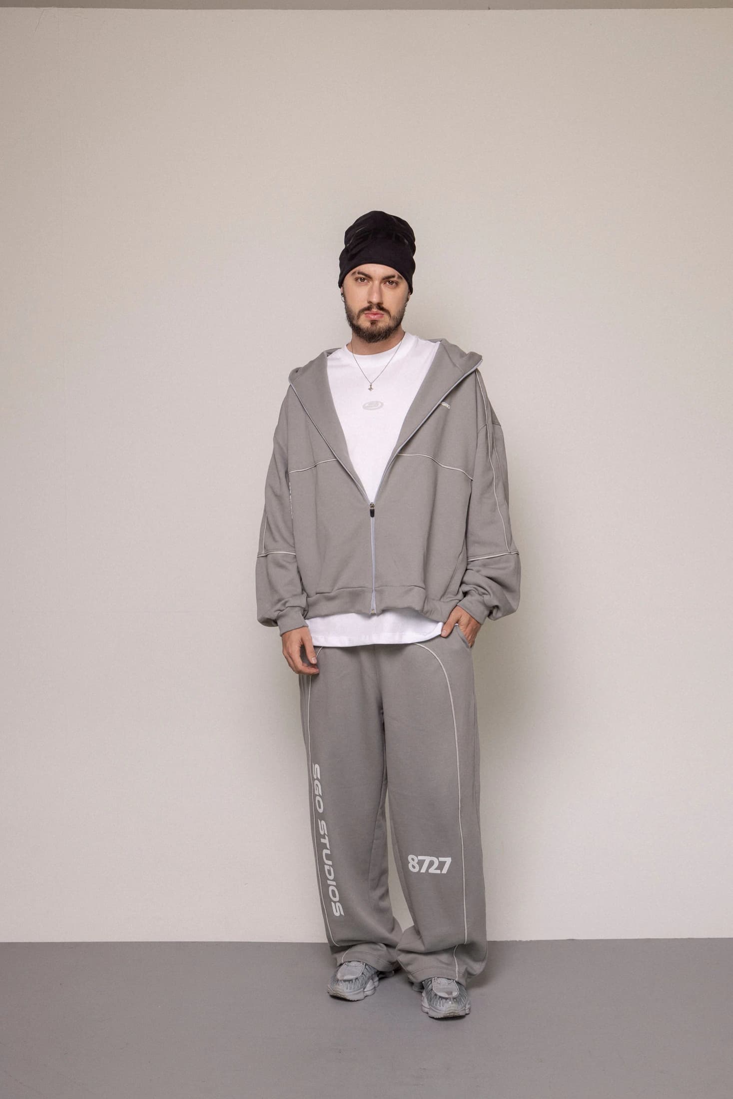 SET HOODIE Y SUDADERA 87/27-GRIS