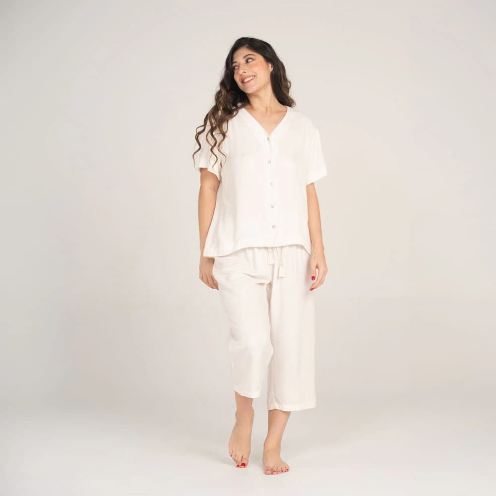Conjunto Pijama Capri Lino. - imagen 2