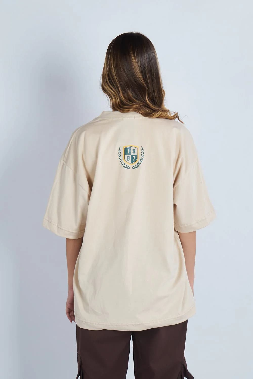 Camiseta oversize estampado New Jersey Beige | DROP 03 | - imagen 5