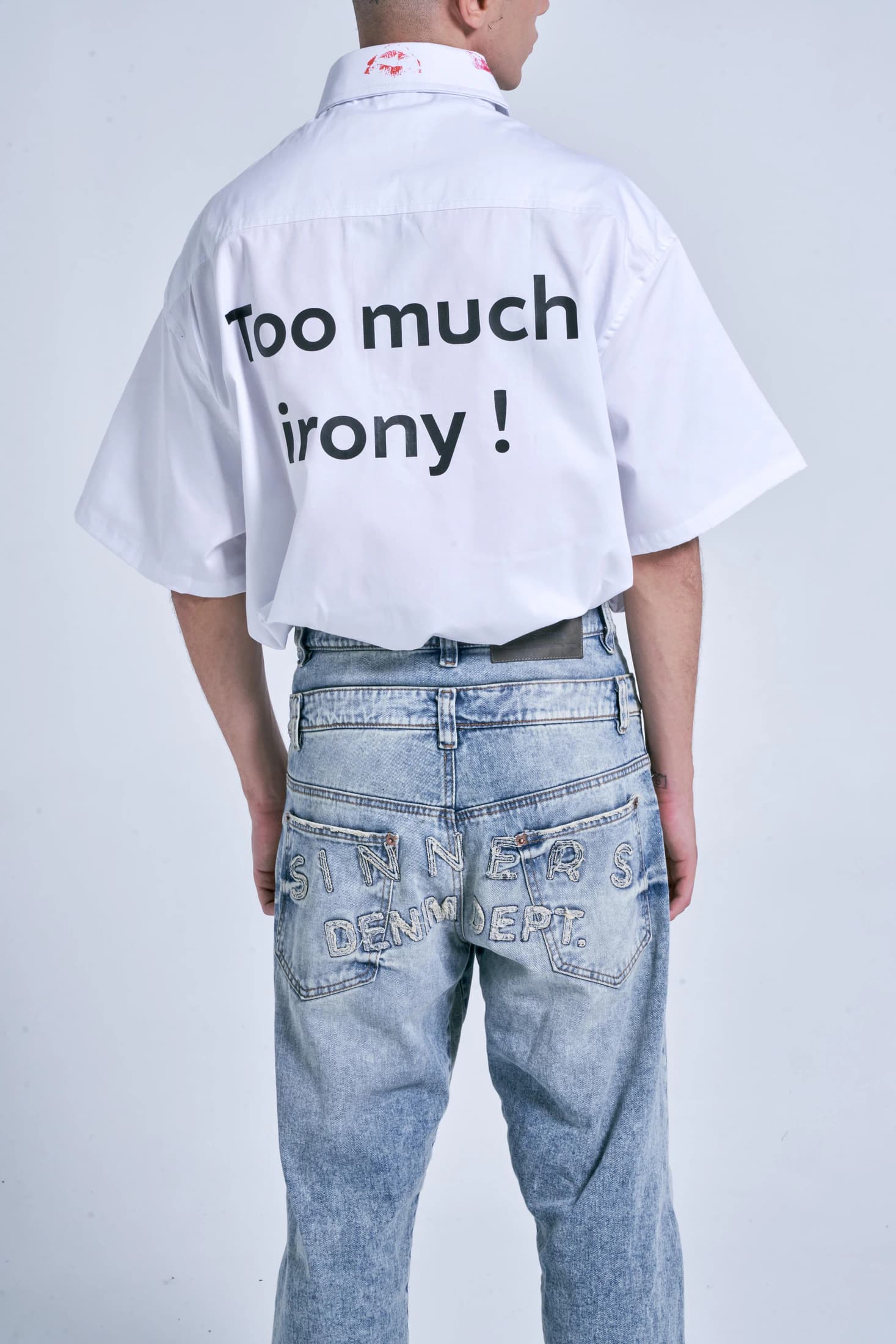 TOO MUCH IRONY! WHITE OVERSHIRT - imagen 12