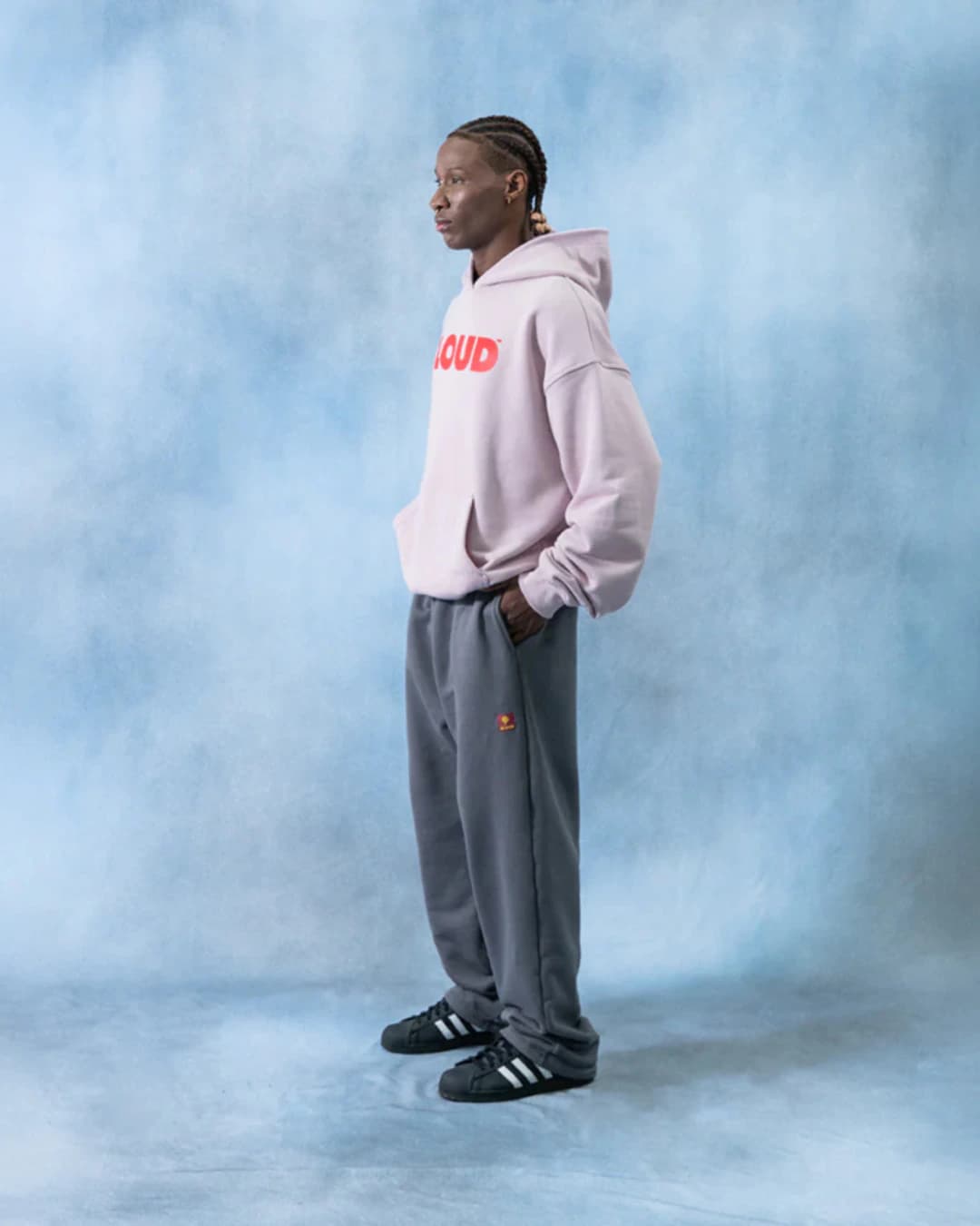HOODIE BLOCK ROJO SOBRE ROSA BOXY FIT - imagen 3